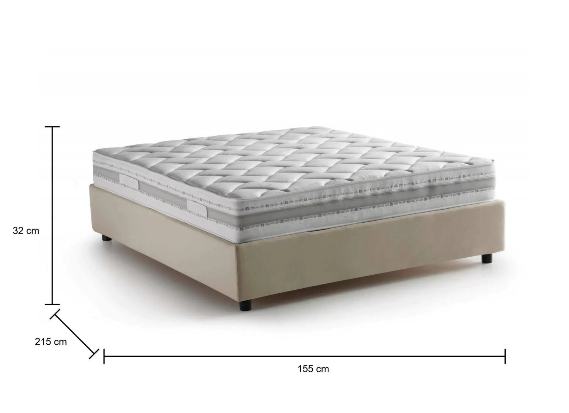 Dmora Letti Alla Francese<Letto alla francese Alaksir, con materasso Cm 140x200 incluso,