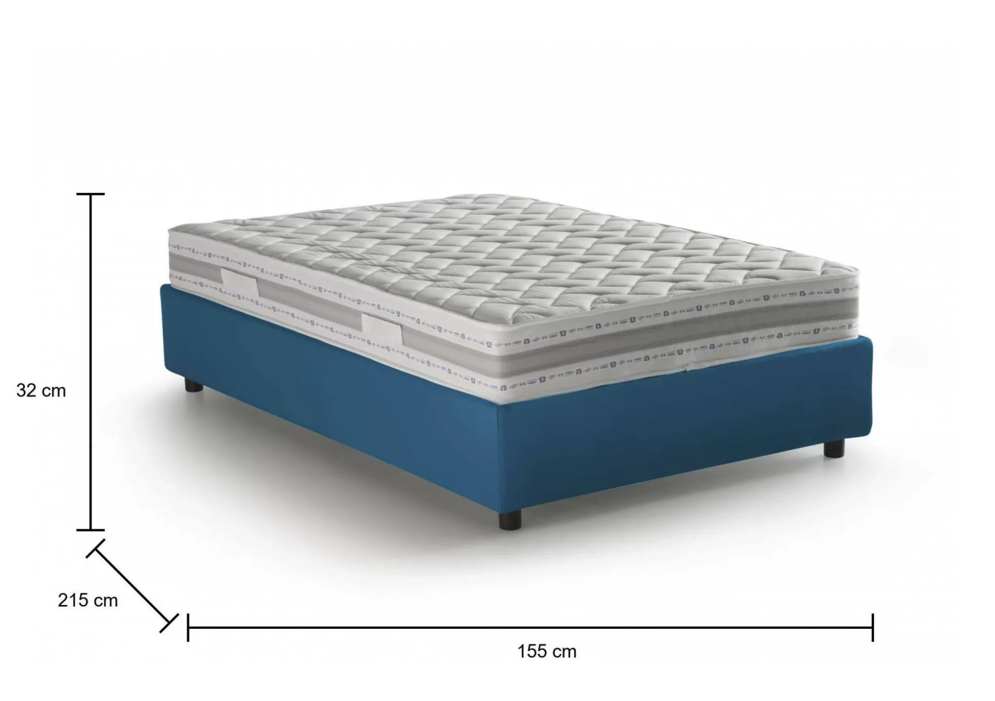Dmora Letti Alla Francese<Letto alla francese Alaksir, con materasso Cm 140x200 incluso,