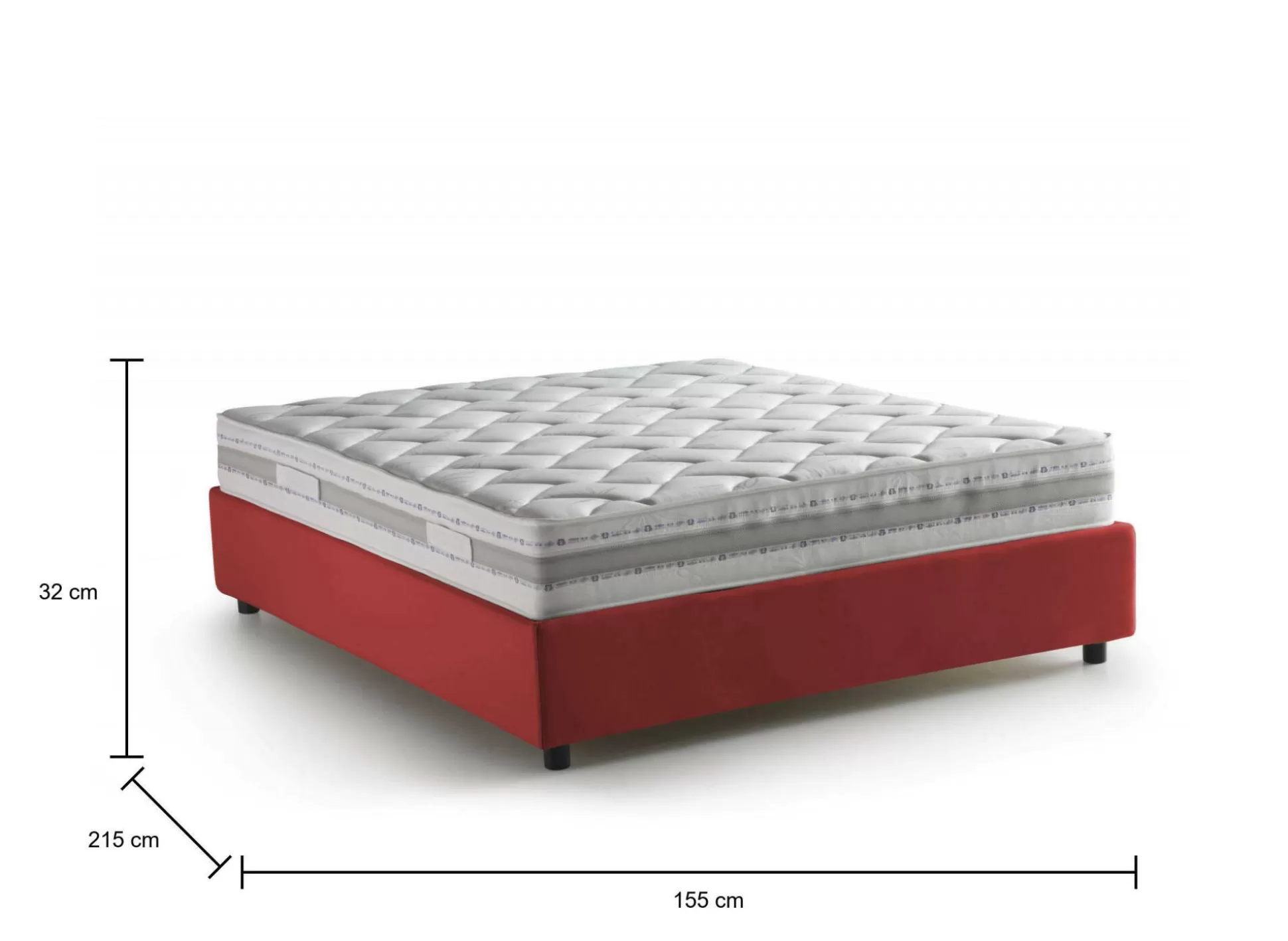 Dmora Letti Alla Francese<Letto alla francese Alaksir, con materasso Cm 140x200 incluso,