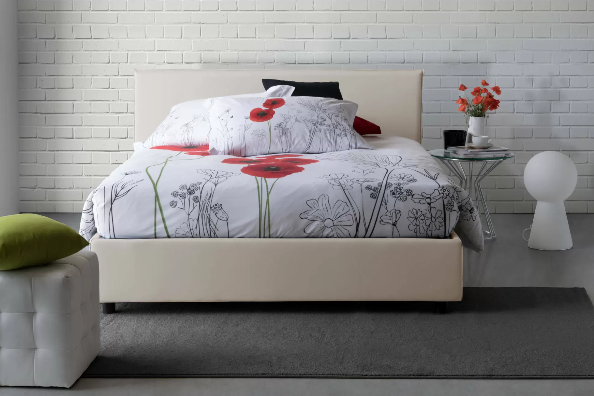 Dmora Letti Alla Francese<Letto alla francese Alion, con materasso Cm 140x190 incluso,