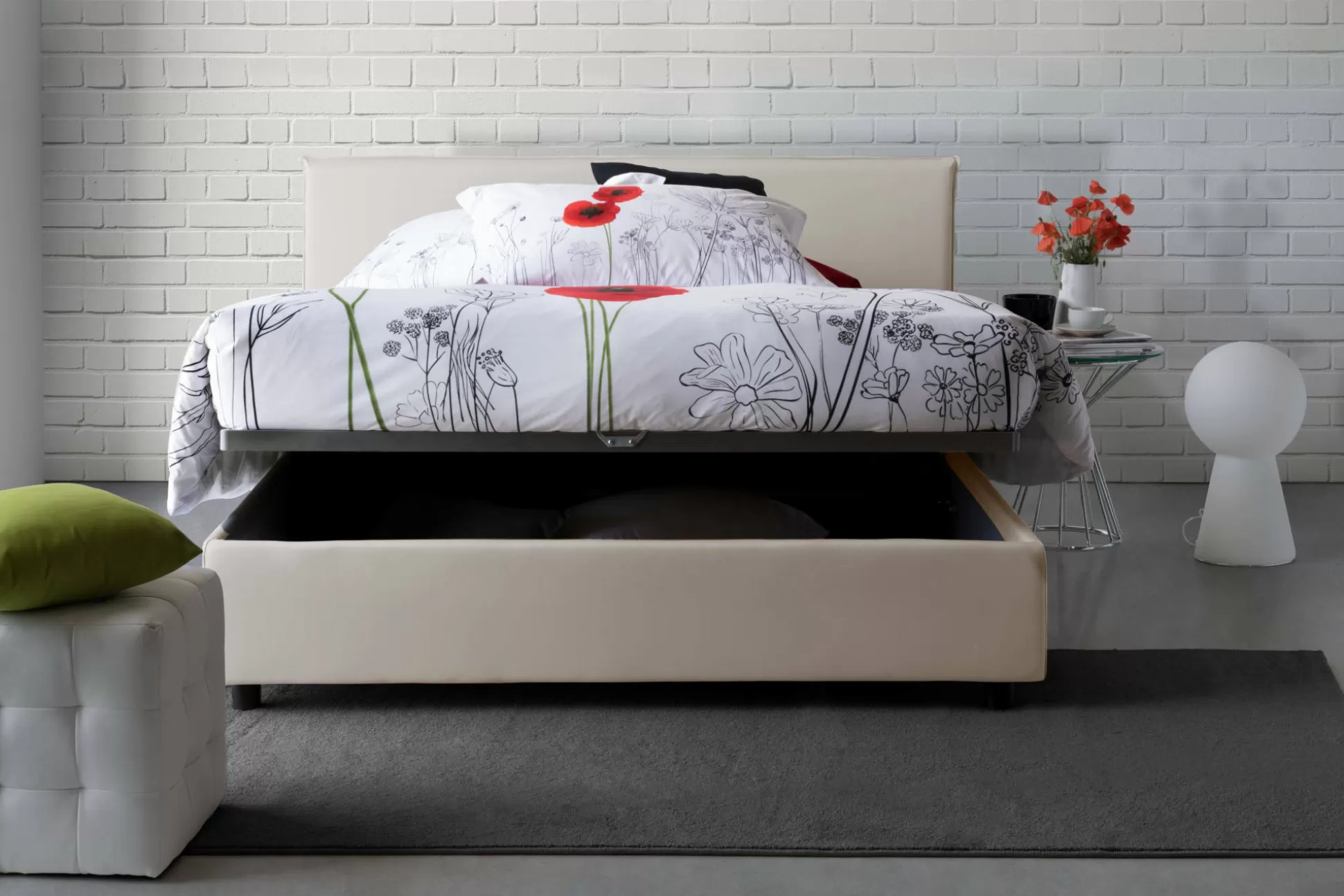 Dmora Letti Alla Francese<Letto alla francese Alion, con materasso Cm 140x190 incluso,