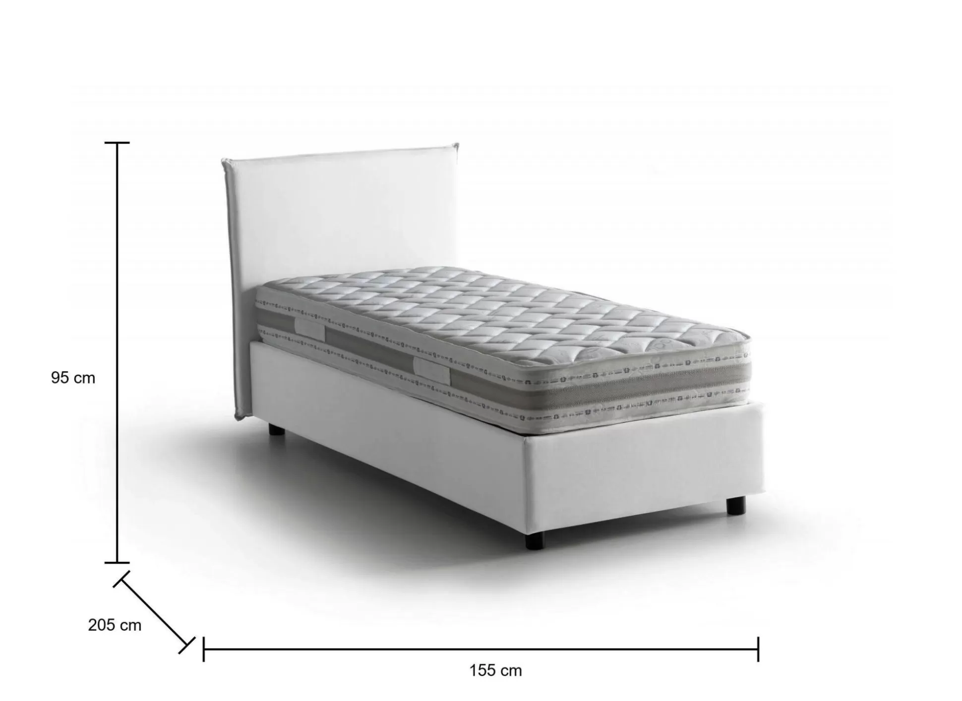 Dmora Letti Alla Francese<Letto alla francese Alion, con materasso Cm 140x190 incluso,
