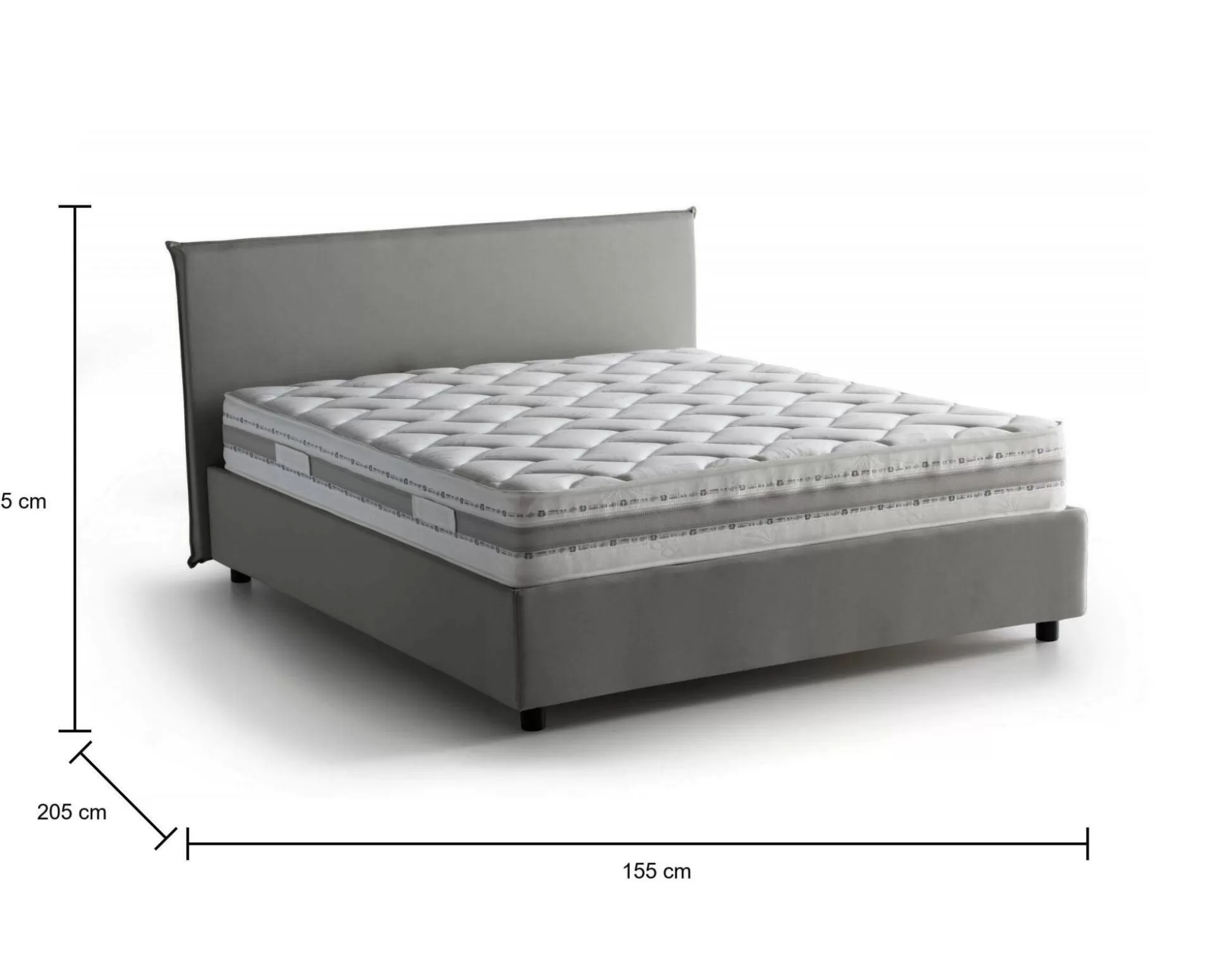 Dmora Letti Alla Francese<Letto alla francese Alion, con materasso Cm 140x190 incluso,