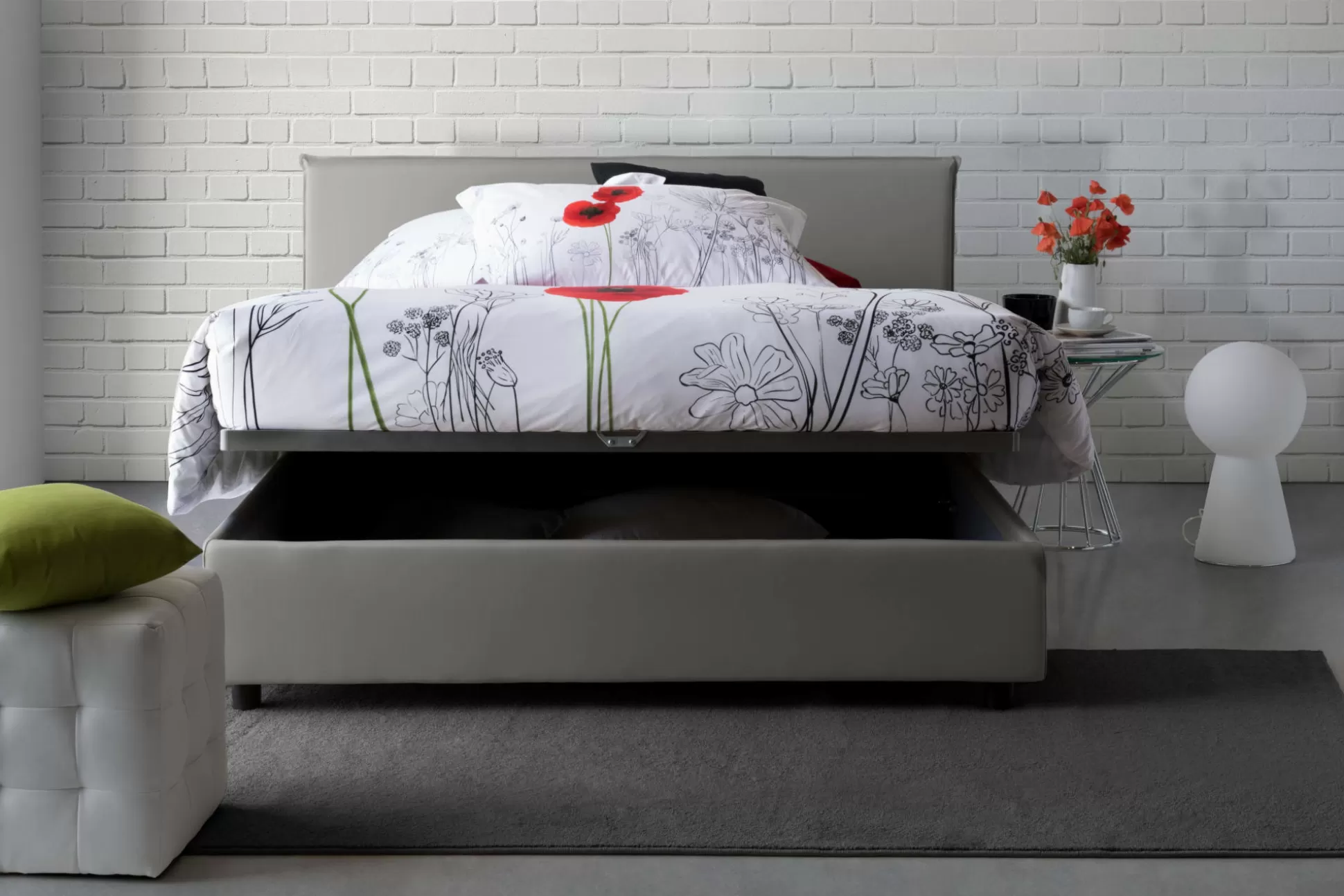 Dmora Letti Alla Francese<Letto alla francese Alion, con materasso Cm 140x190 incluso,