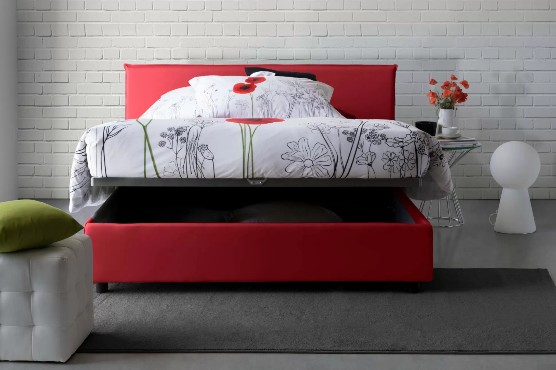 Dmora Letti Alla Francese<Letto alla francese Alion, con materasso Cm 140x190 incluso,