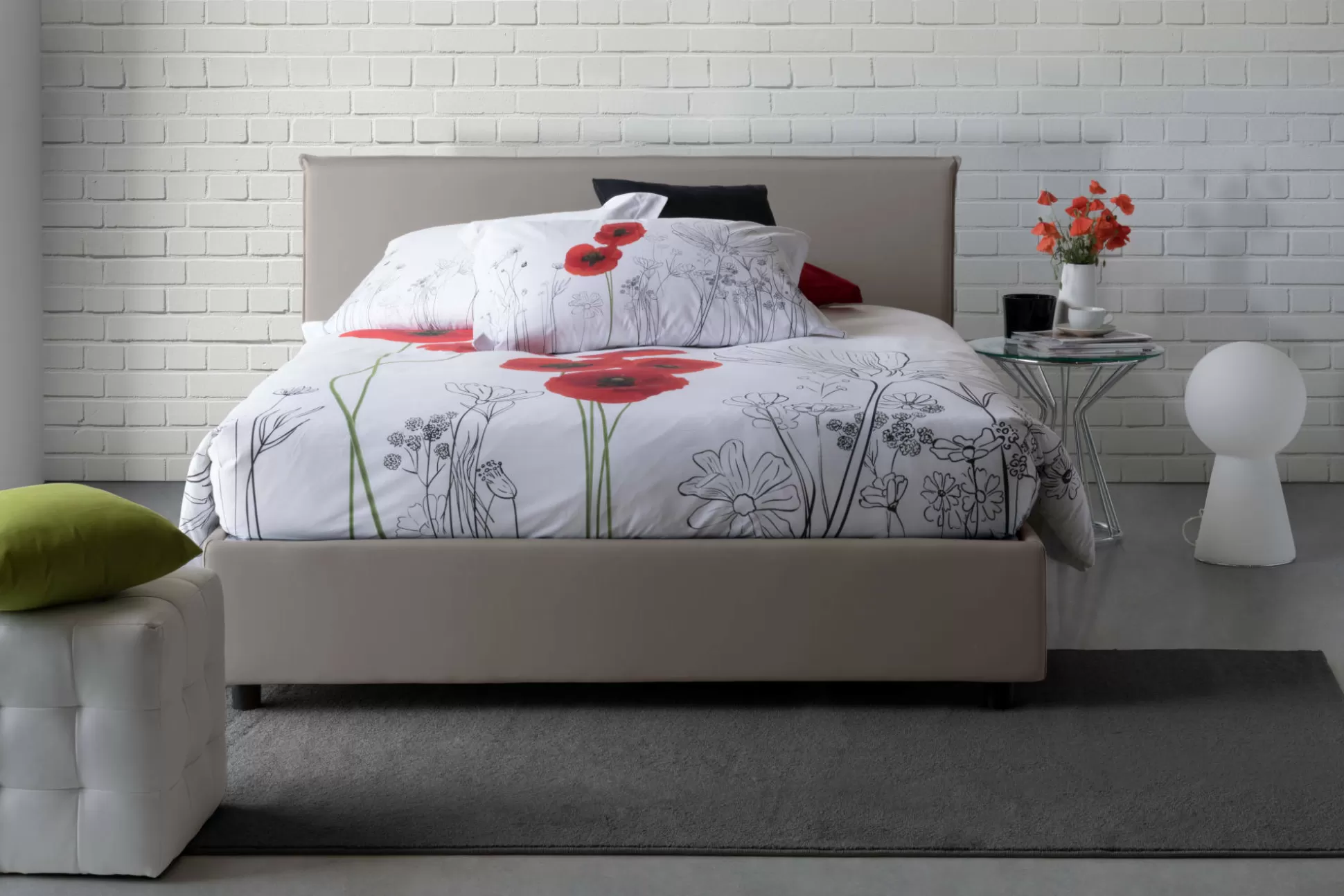 Dmora Letti Alla Francese<Letto alla francese Alion, con materasso Cm 140x190 incluso,
