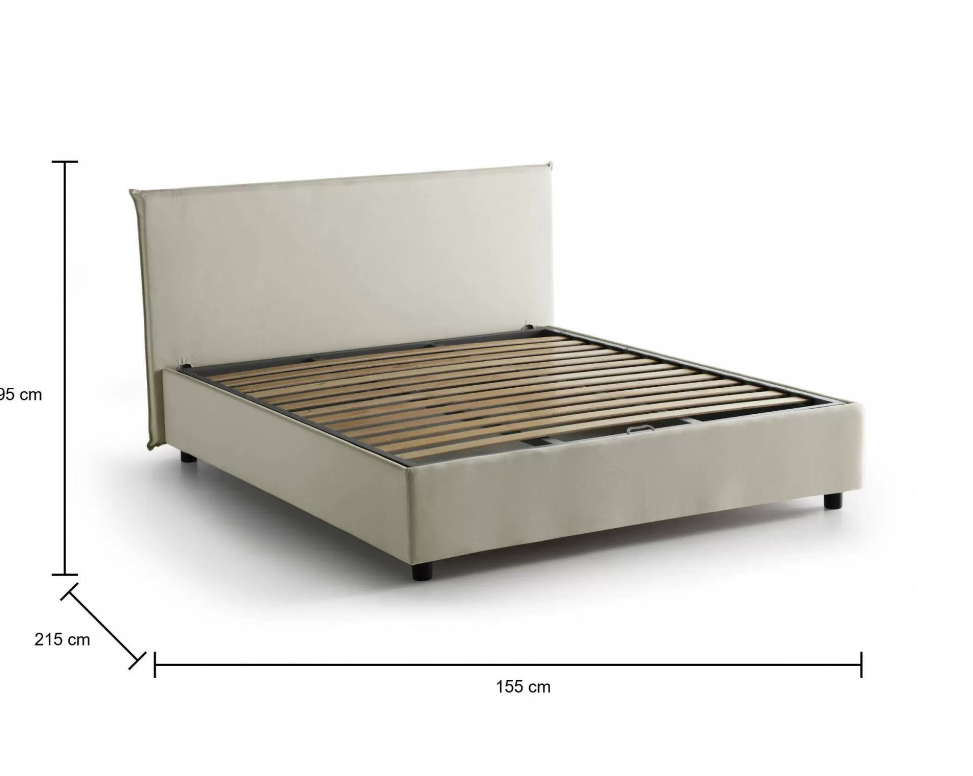 Dmora Letti Alla Francese<Letto alla francese Alvacus, adatto per materasso Cm 140x200,