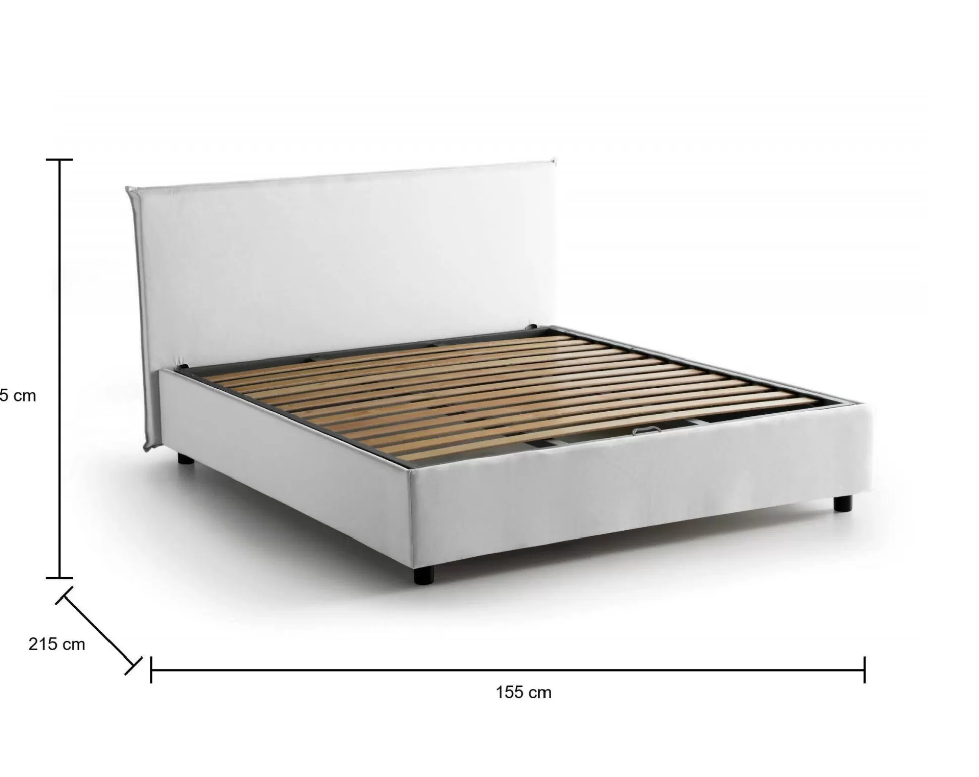 Dmora Letti Alla Francese<Letto alla francese Alvacus, adatto per materasso Cm 140x200,