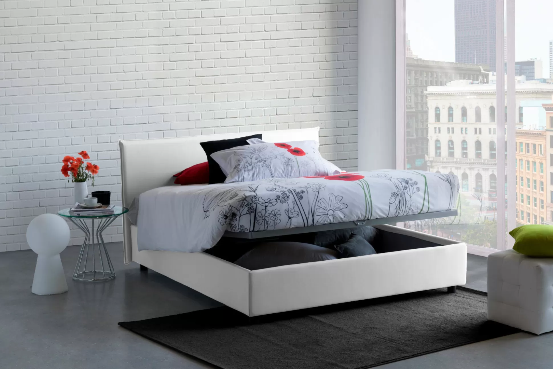 Dmora Letti Alla Francese<Letto alla francese Alvacus, adatto per materasso Cm 140x200,