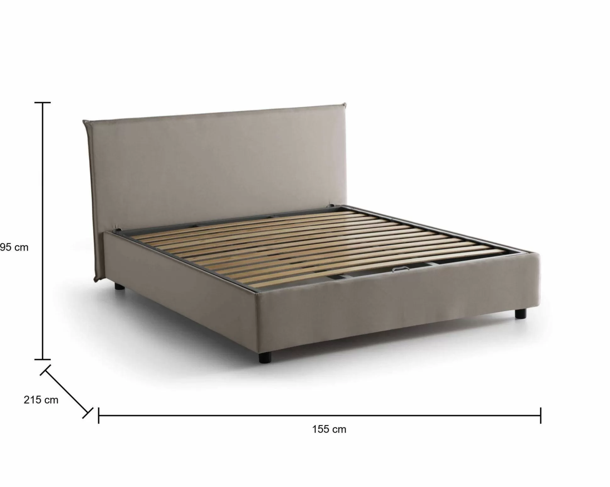 Dmora Letti Alla Francese<Letto alla francese Alvacus, adatto per materasso Cm 140x200,