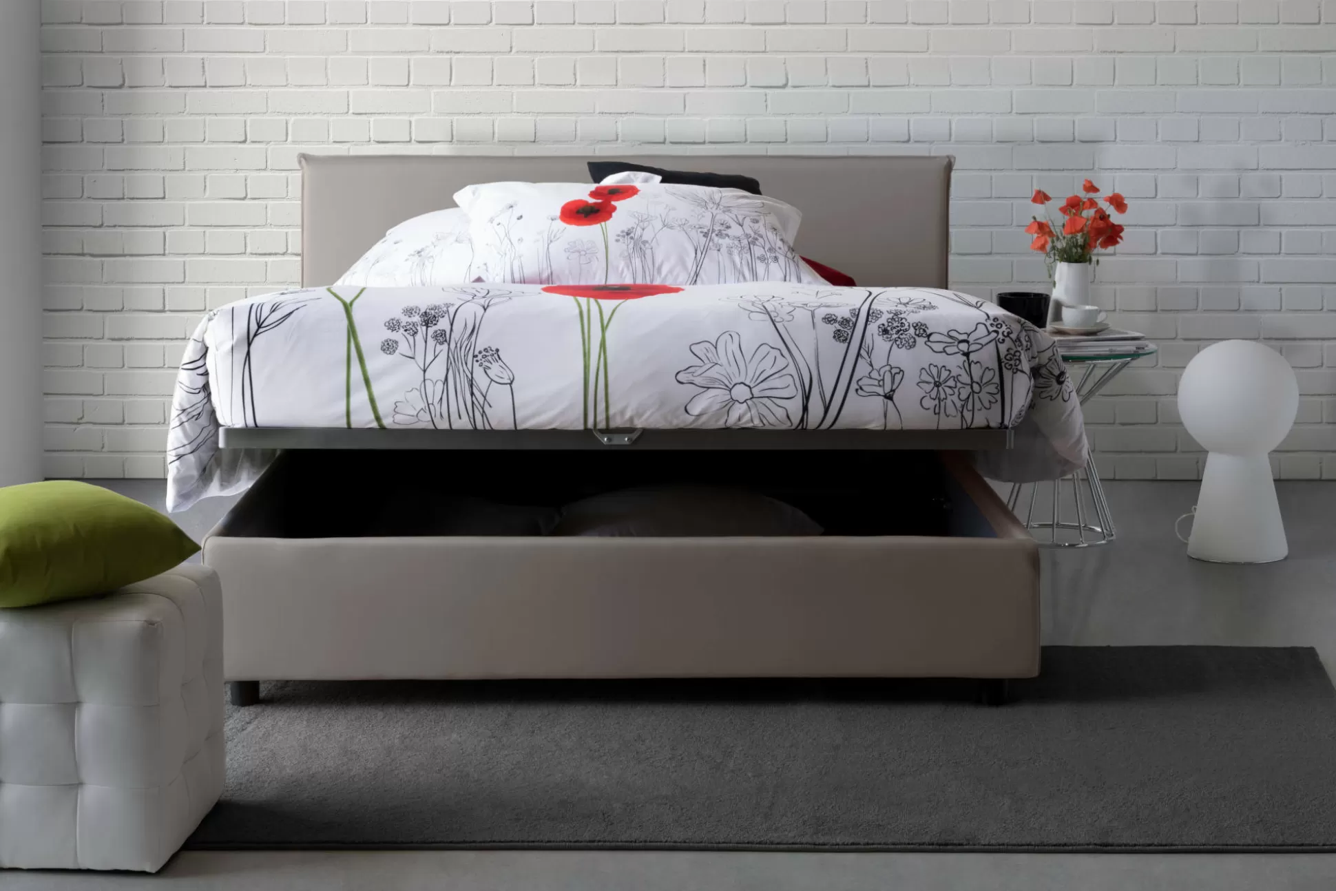 Dmora Letti Alla Francese<Letto alla francese Alvacus, adatto per materasso Cm 140x200,