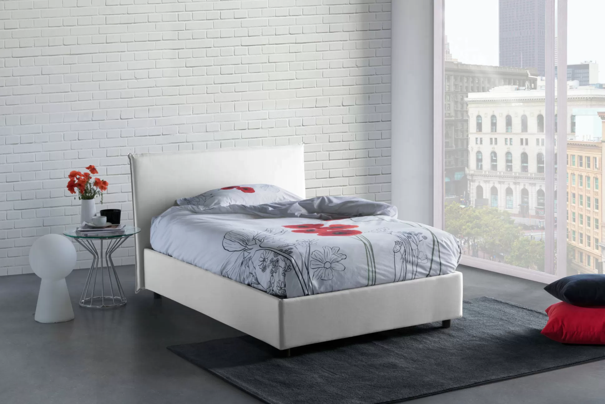 Dmora Letti Alla Francese<Letto alla francese Angelic, adatto per materasso Cm 140x190,