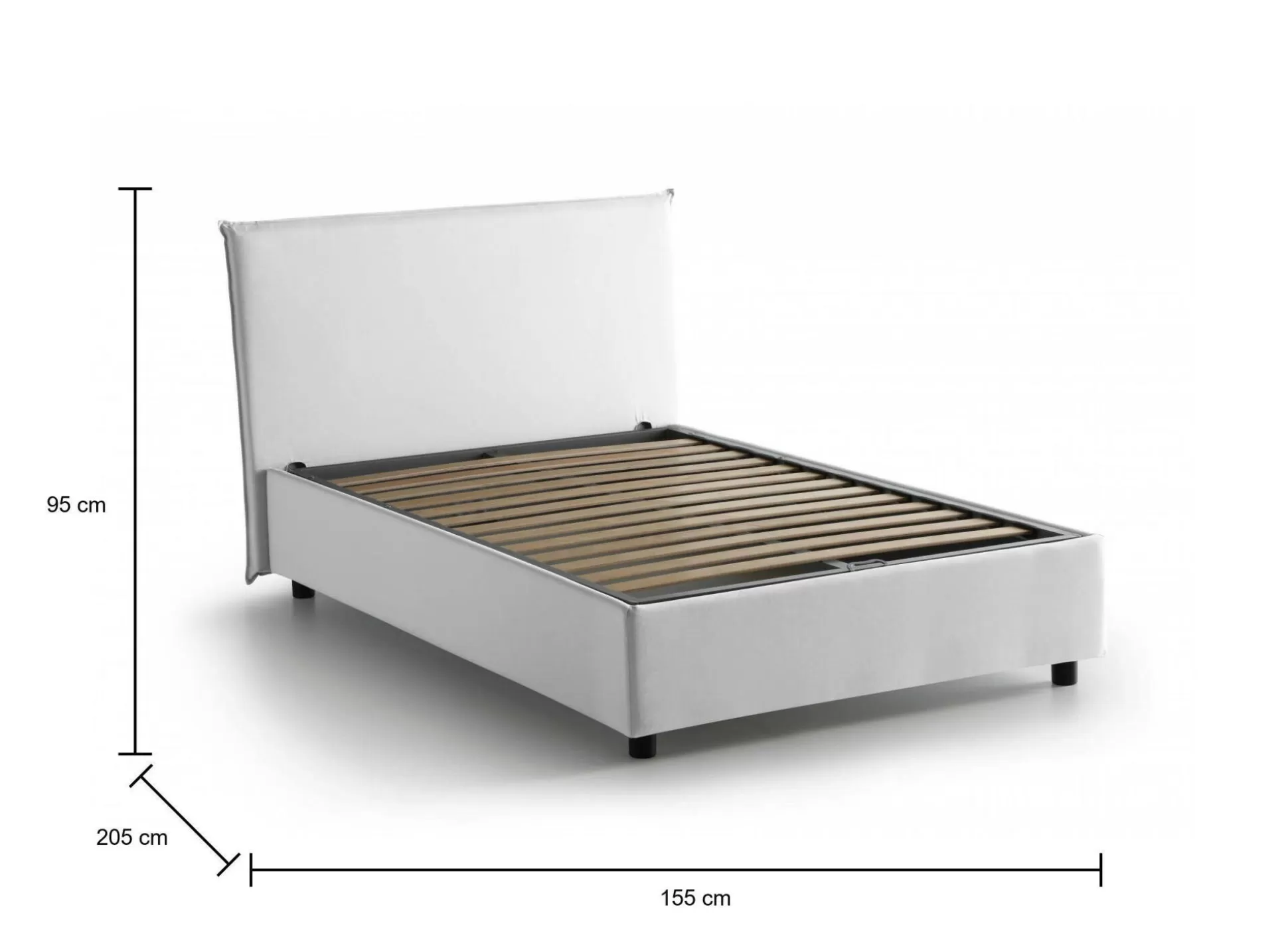 Dmora Letti Alla Francese<Letto alla francese Angelic, adatto per materasso Cm 140x190,