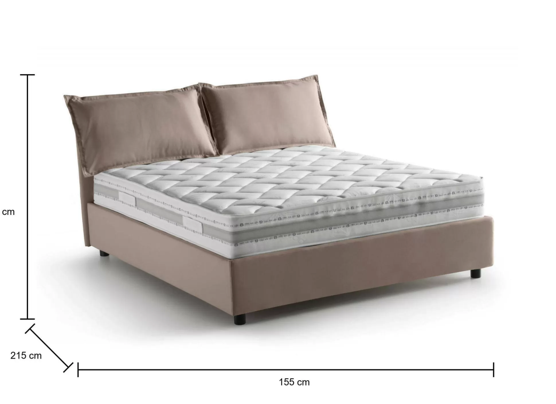 Dmora Letti Alla Francese<Letto alla francese Annica, con materasso Cm 140x200 incluso,