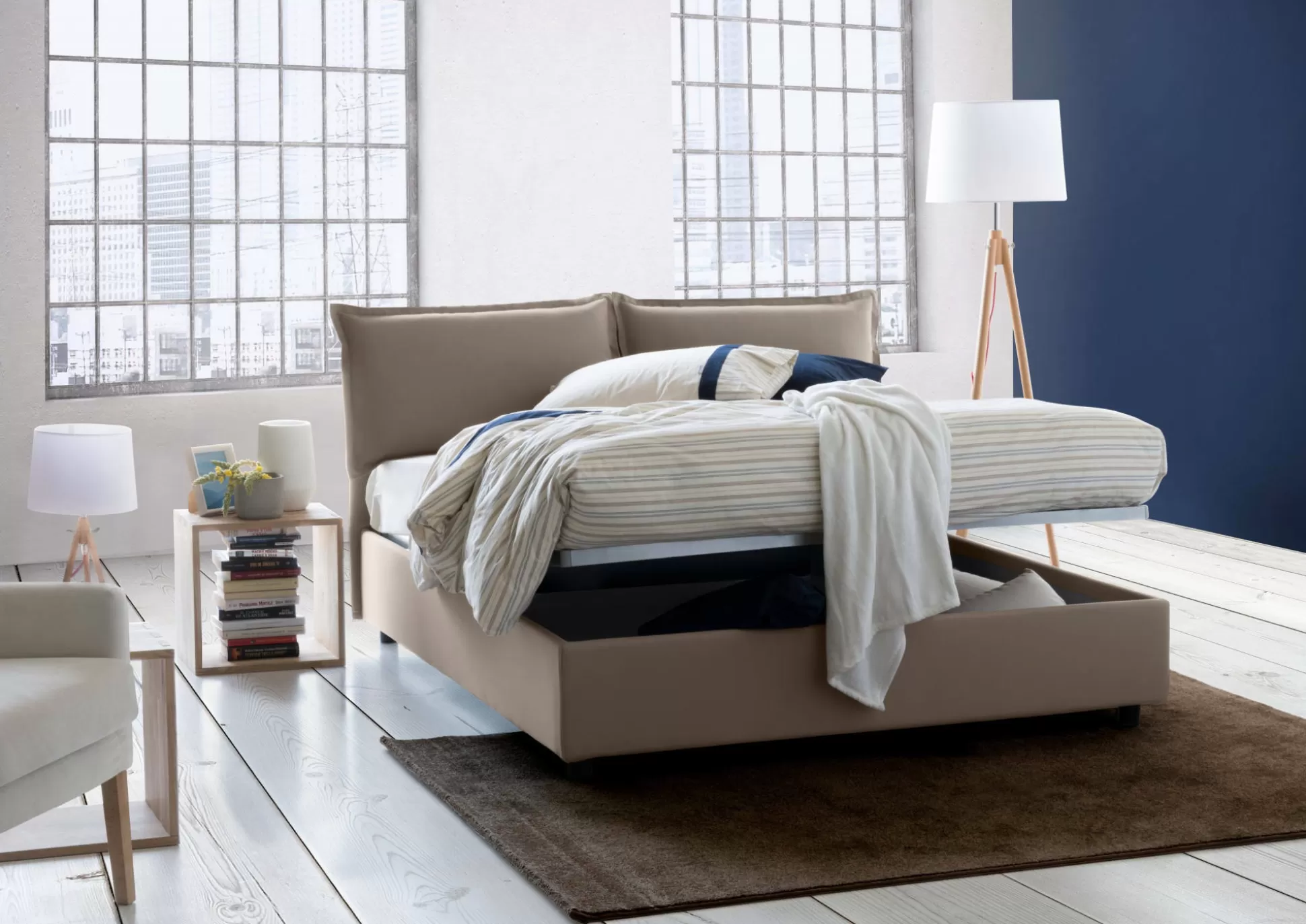Dmora Letti Alla Francese<Letto alla francese Annica, con materasso Cm 140x200 incluso,