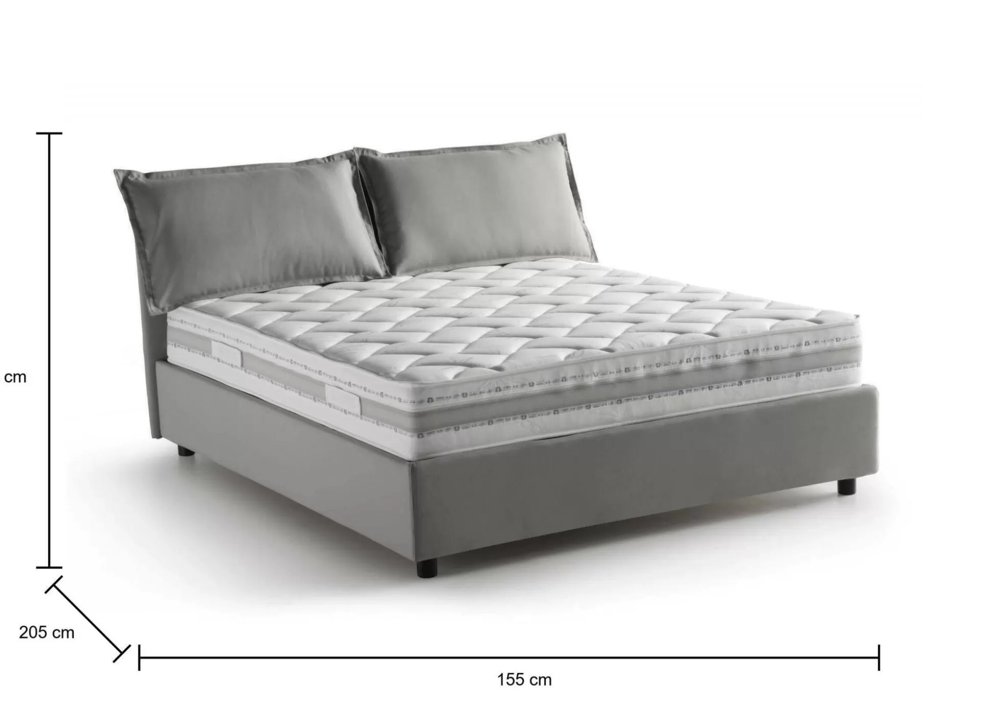 Dmora Letti Alla Francese<Letto alla francese Arden, con materasso Cm 140x190 incluso,