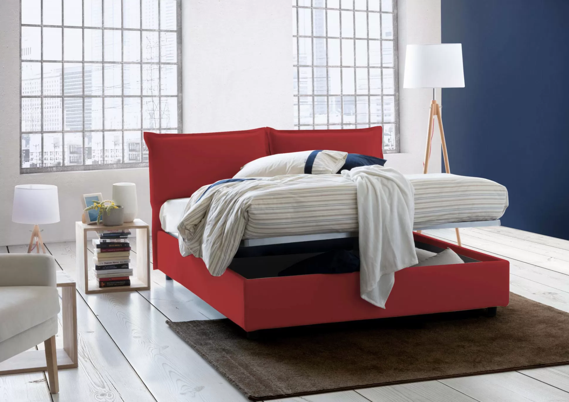 Dmora Letti Alla Francese<Letto alla francese Arden, con materasso Cm 140x190 incluso,
