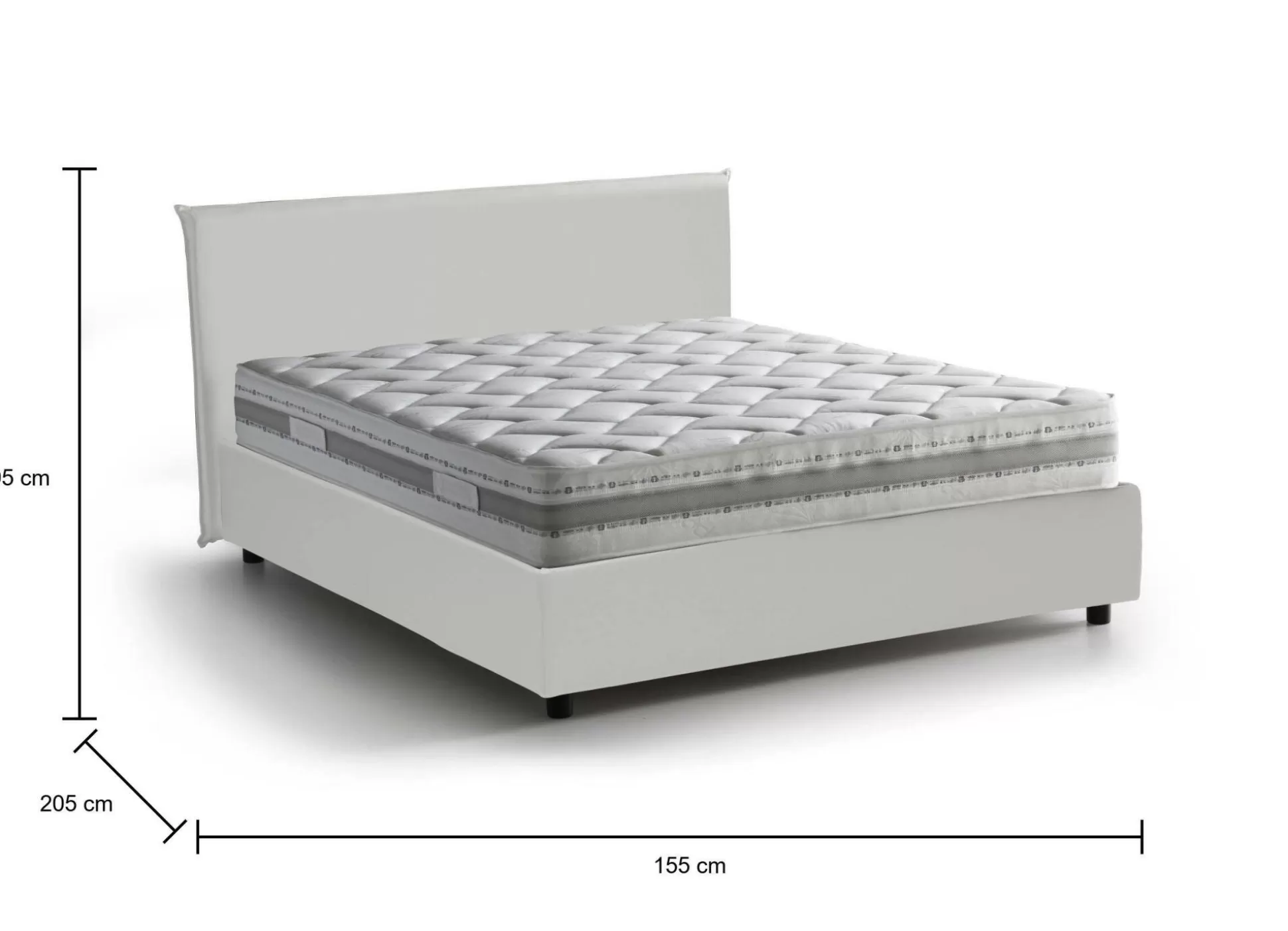 Dmora Letti Alla Francese<Letto alla francese Argain, con materasso Cm 140x190 incluso,