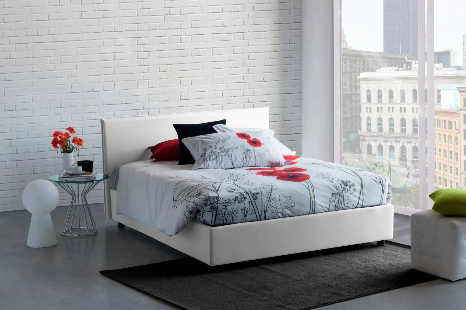 Dmora Letti Alla Francese<Letto alla francese Aros, con materasso Cm 140x200 incluso,