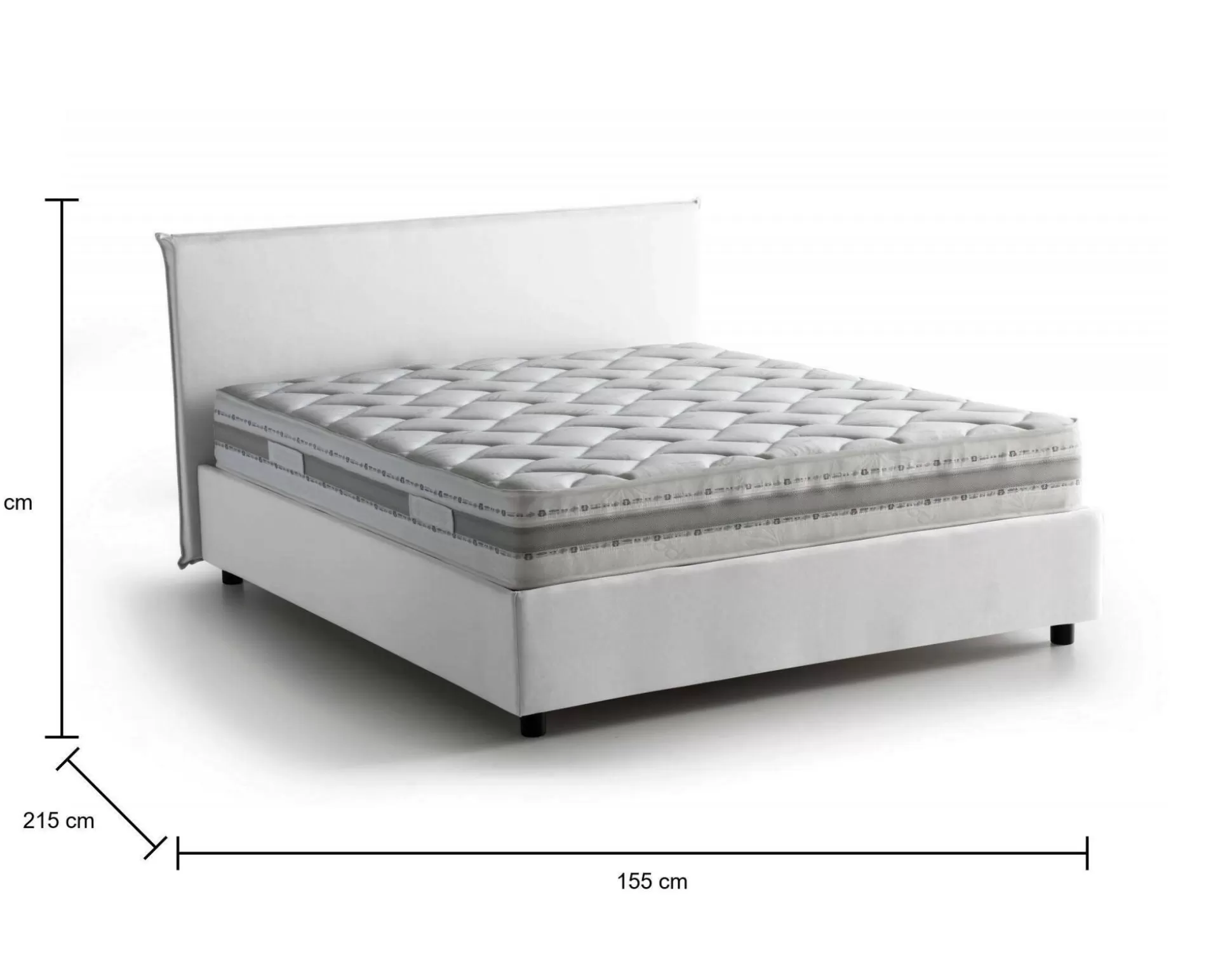 Dmora Letti Alla Francese<Letto alla francese Aros, con materasso Cm 140x200 incluso,