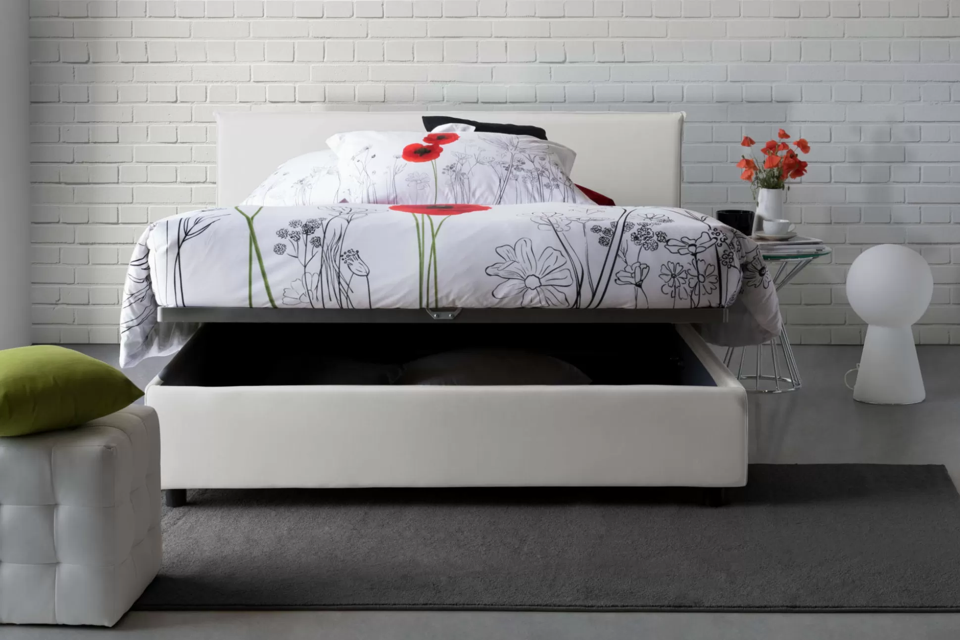 Dmora Letti Alla Francese<Letto alla francese Aros, con materasso Cm 140x200 incluso,