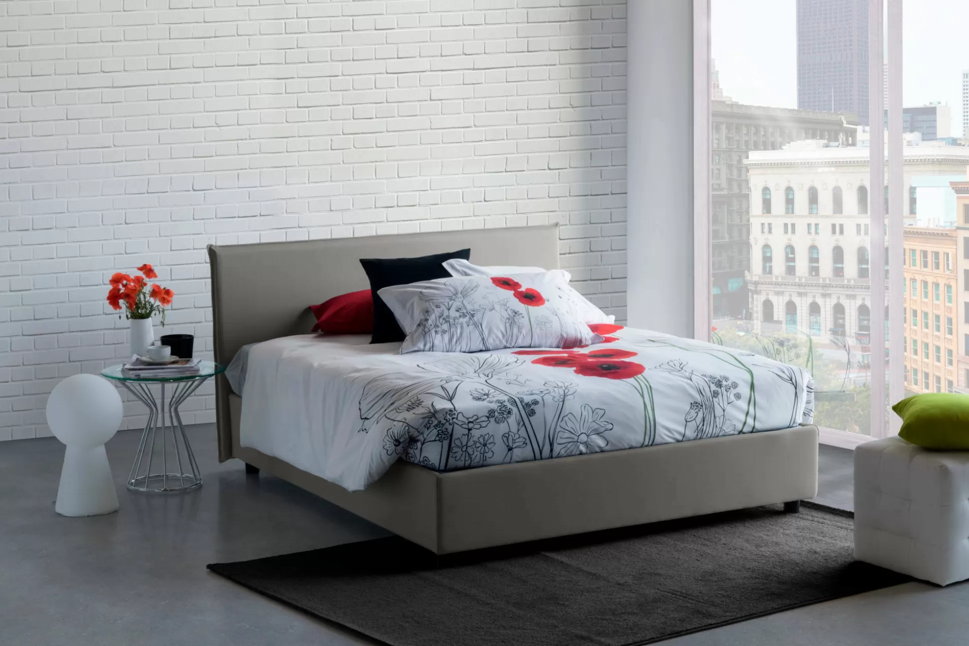 Dmora Letti Alla Francese<Letto alla francese Aros, con materasso Cm 140x200 incluso,