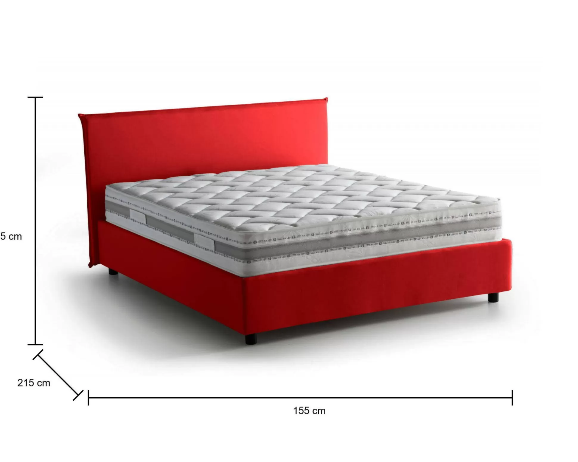 Dmora Letti Alla Francese<Letto alla francese Aros, con materasso Cm 140x200 incluso,