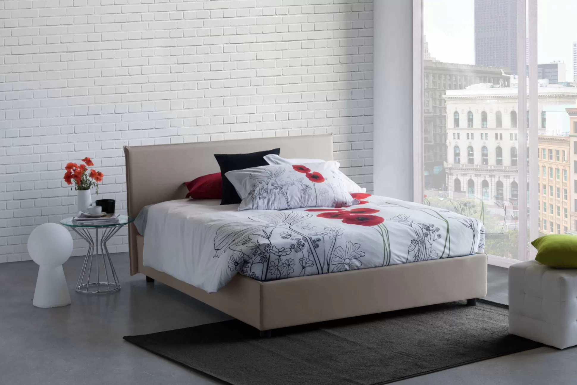 Dmora Letti Alla Francese<Letto alla francese Aros, con materasso Cm 140x200 incluso,
