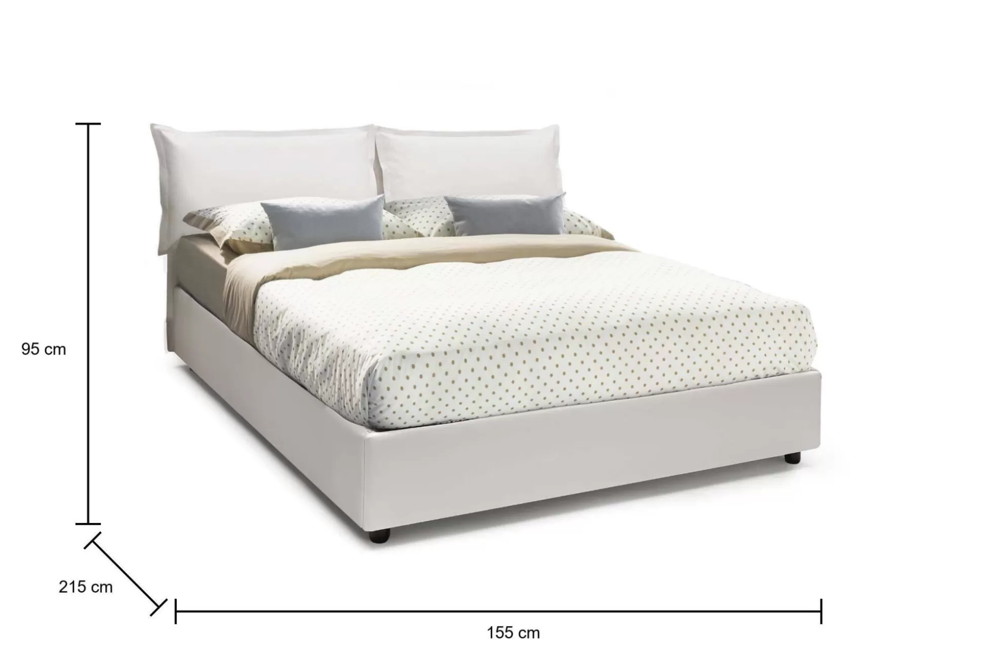 Dmora Letti Alla Francese<Letto alla francese Arry, con materasso Cm 140x200 incluso,