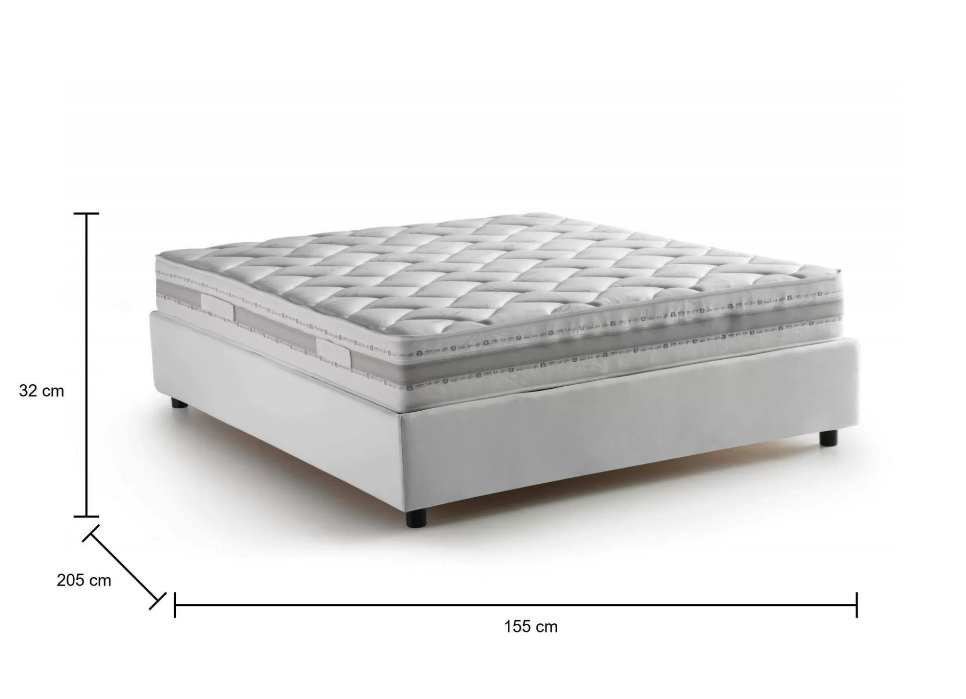 Dmora Letti Alla Francese<Letto alla francese Arto, con materasso Cm 140x190 incluso,