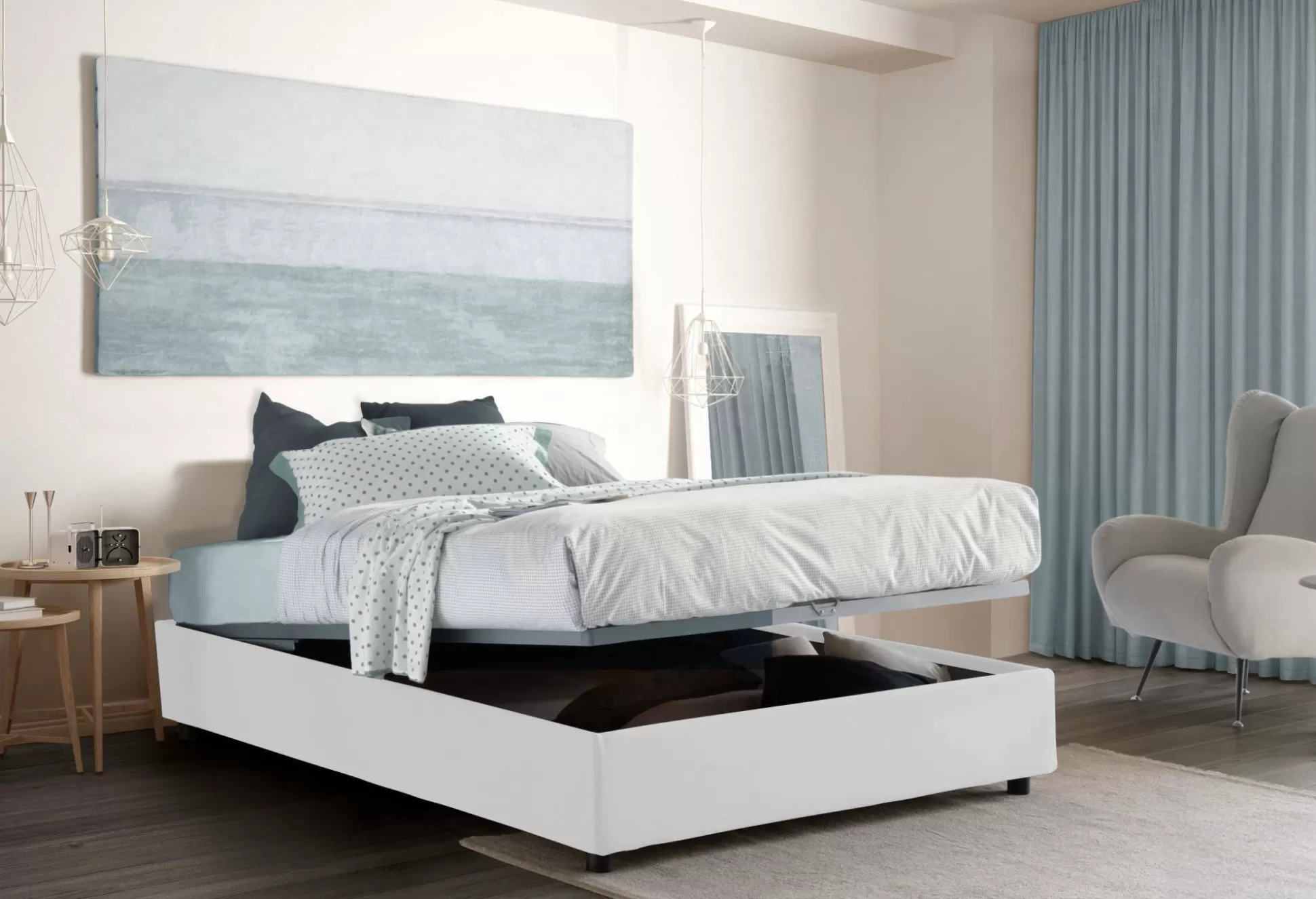 Dmora Letti Alla Francese<Letto alla francese Arto, con materasso Cm 140x190 incluso,