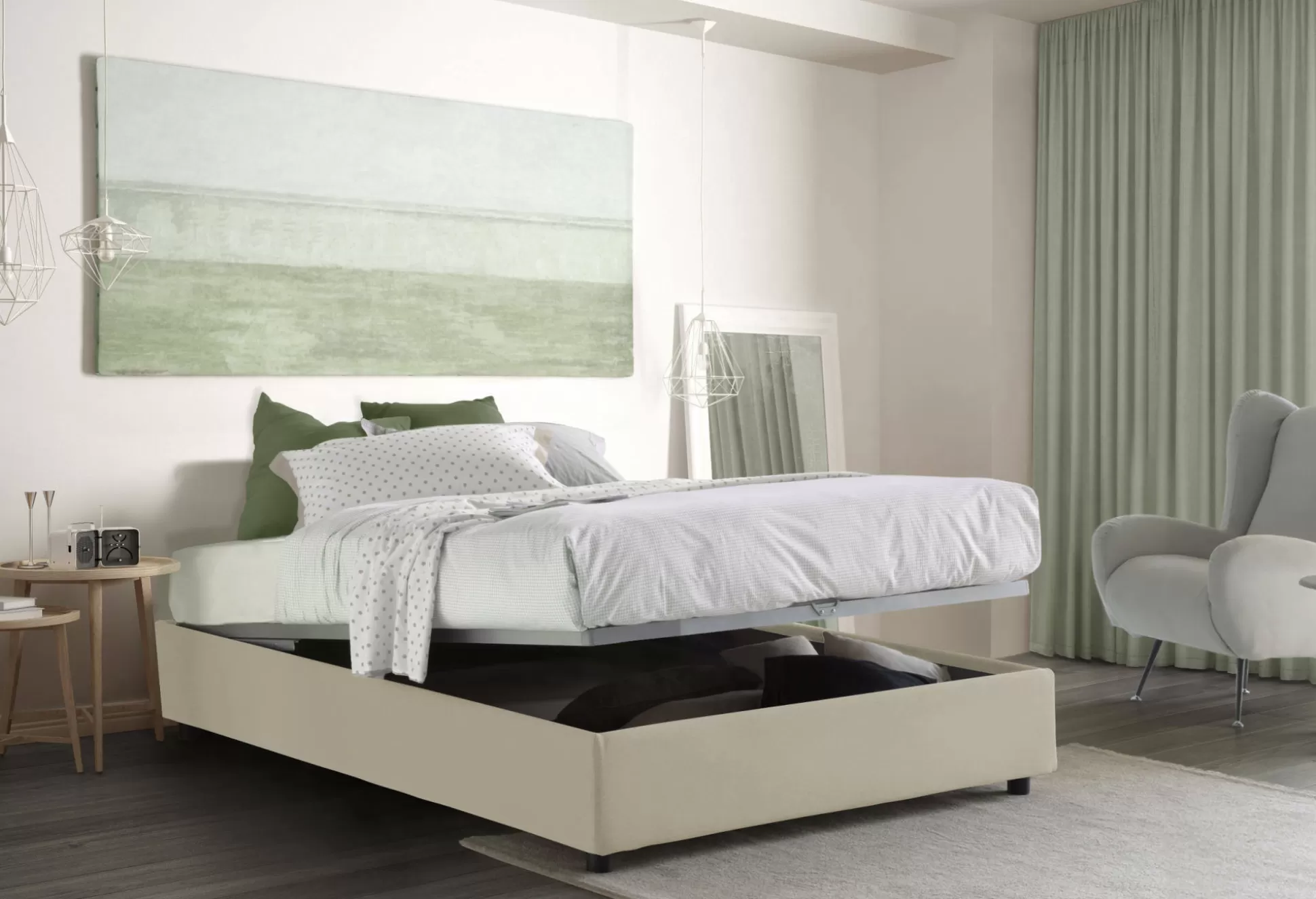Dmora Letti Alla Francese<Letto alla francese Attilino, adatto per materasso Cm 140x190,