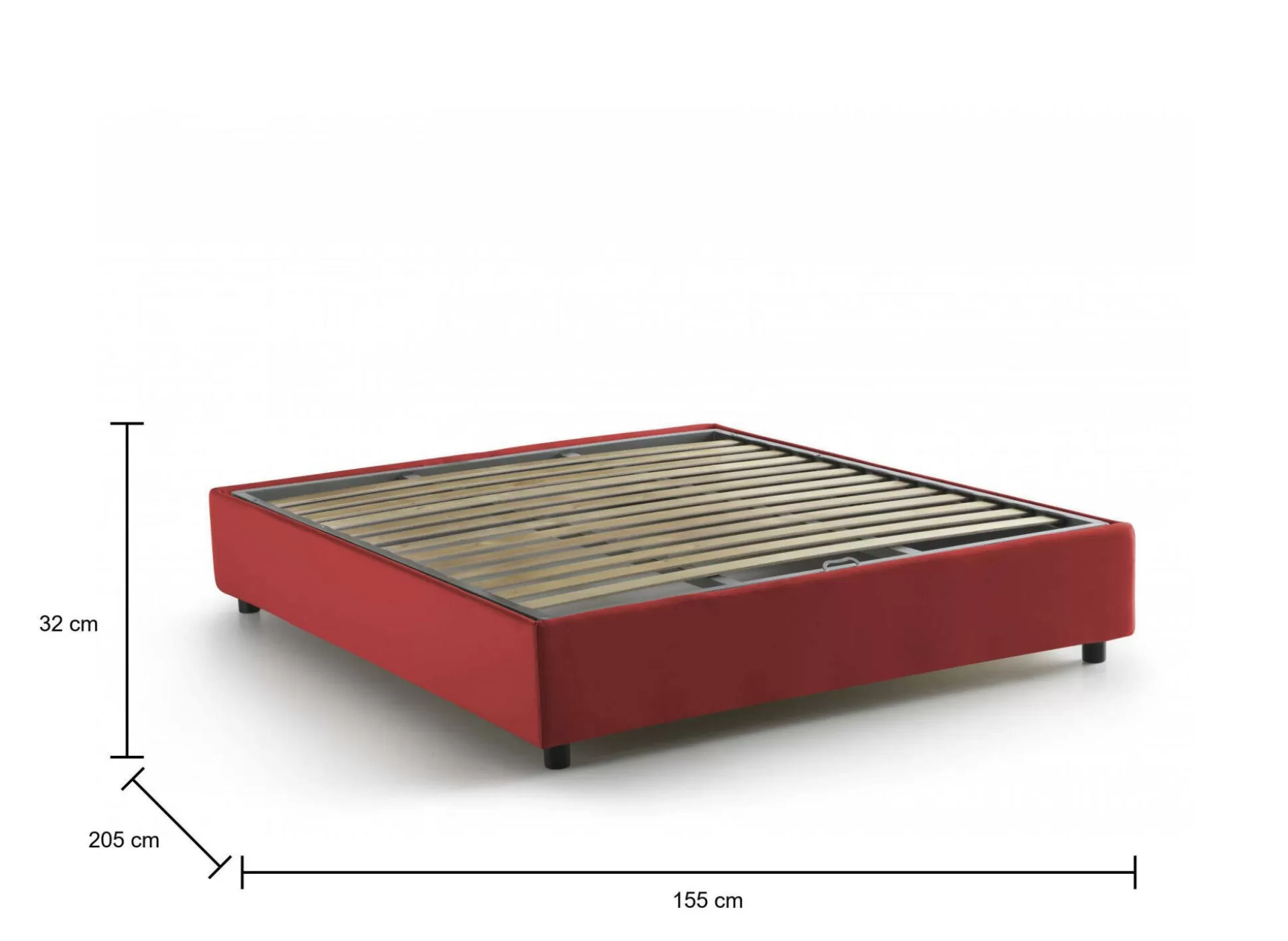 Dmora Letti Alla Francese<Letto alla francese Attilino, adatto per materasso Cm 140x190,
