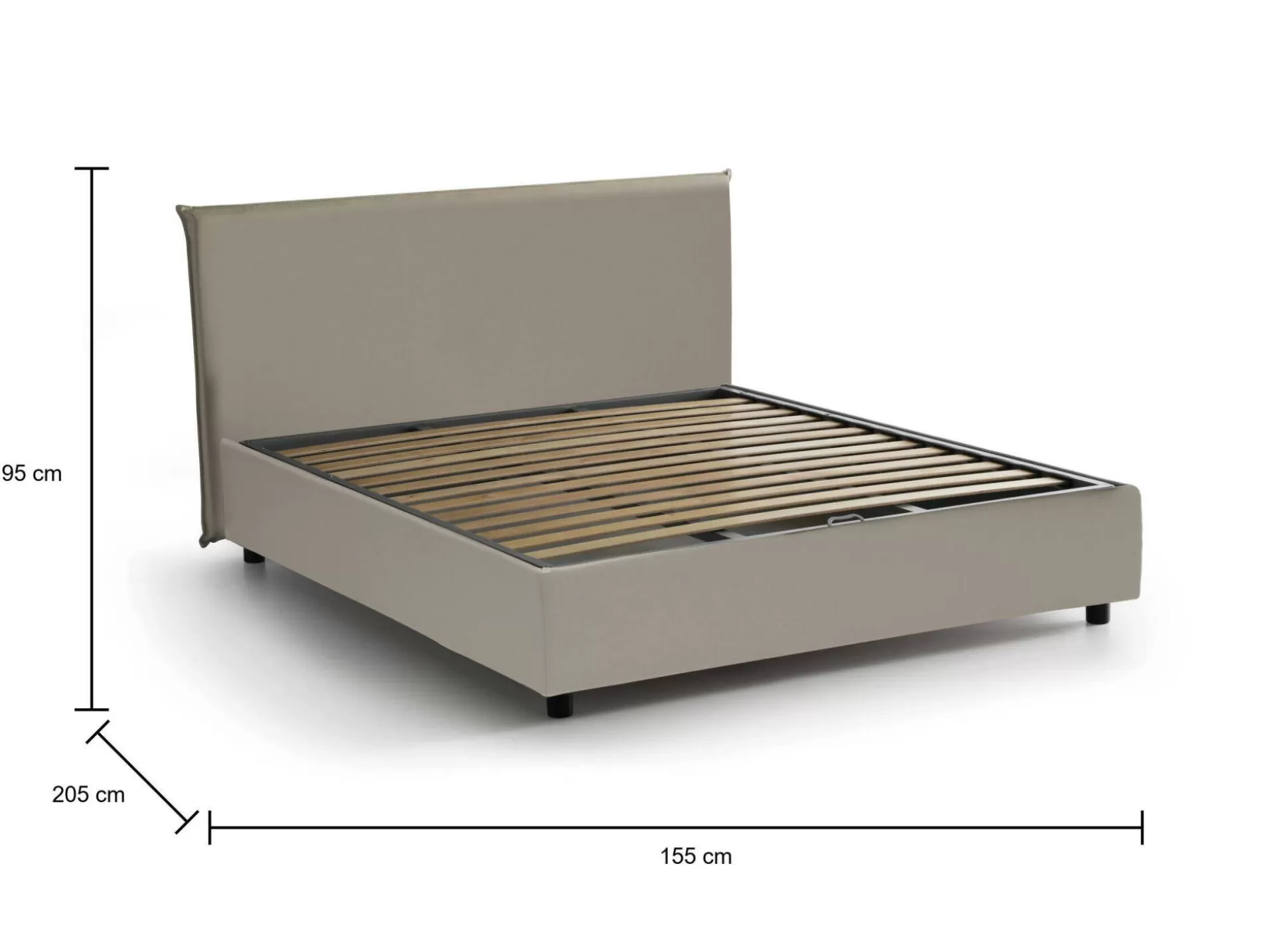 Dmora Letti Alla Francese<Letto alla francese Dacost, adatto per materasso Cm 140x190,