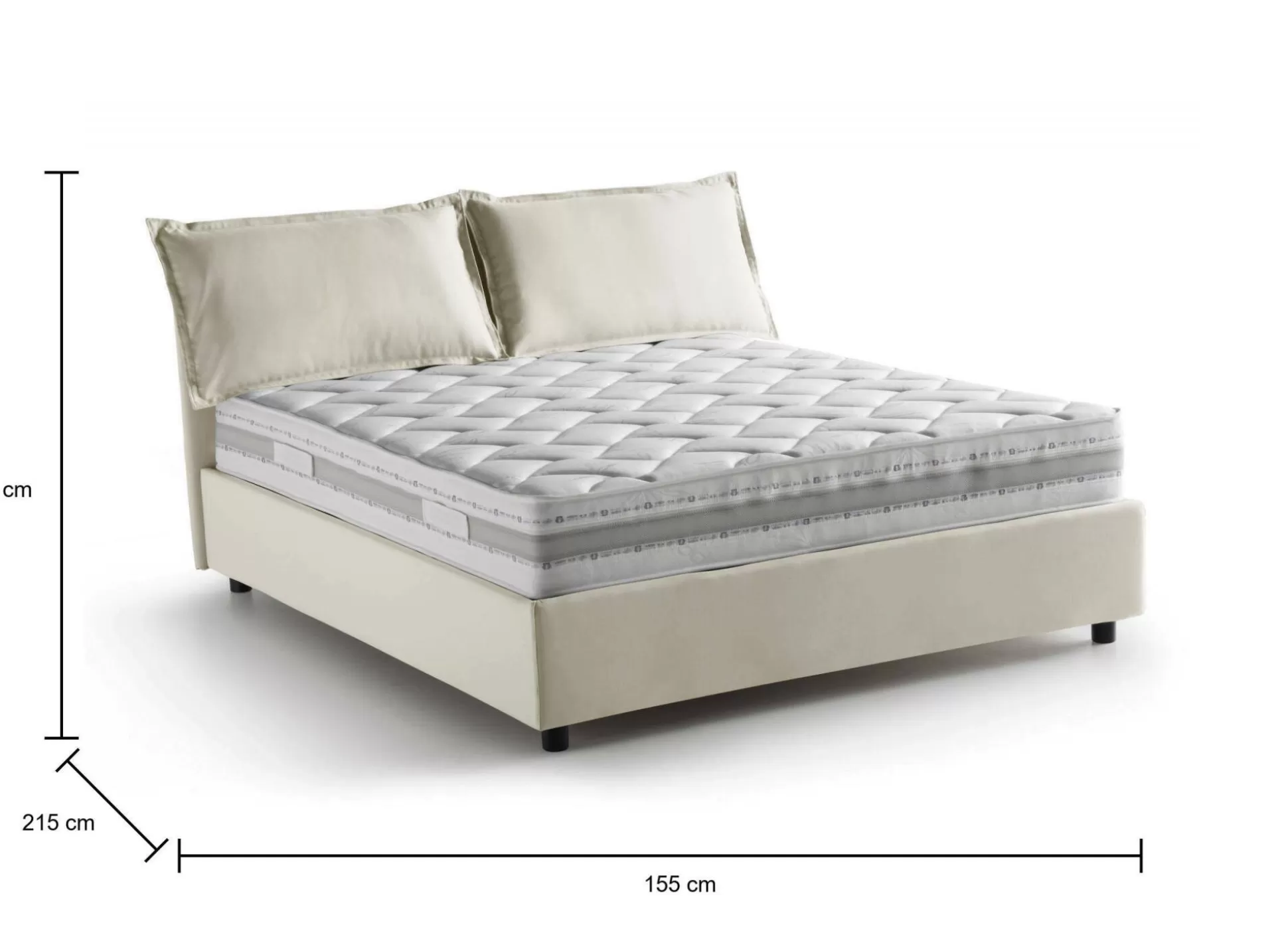 Dmora Letti Alla Francese<Letto alla francese Dmircol, con materasso Cm 140x200 incluso,