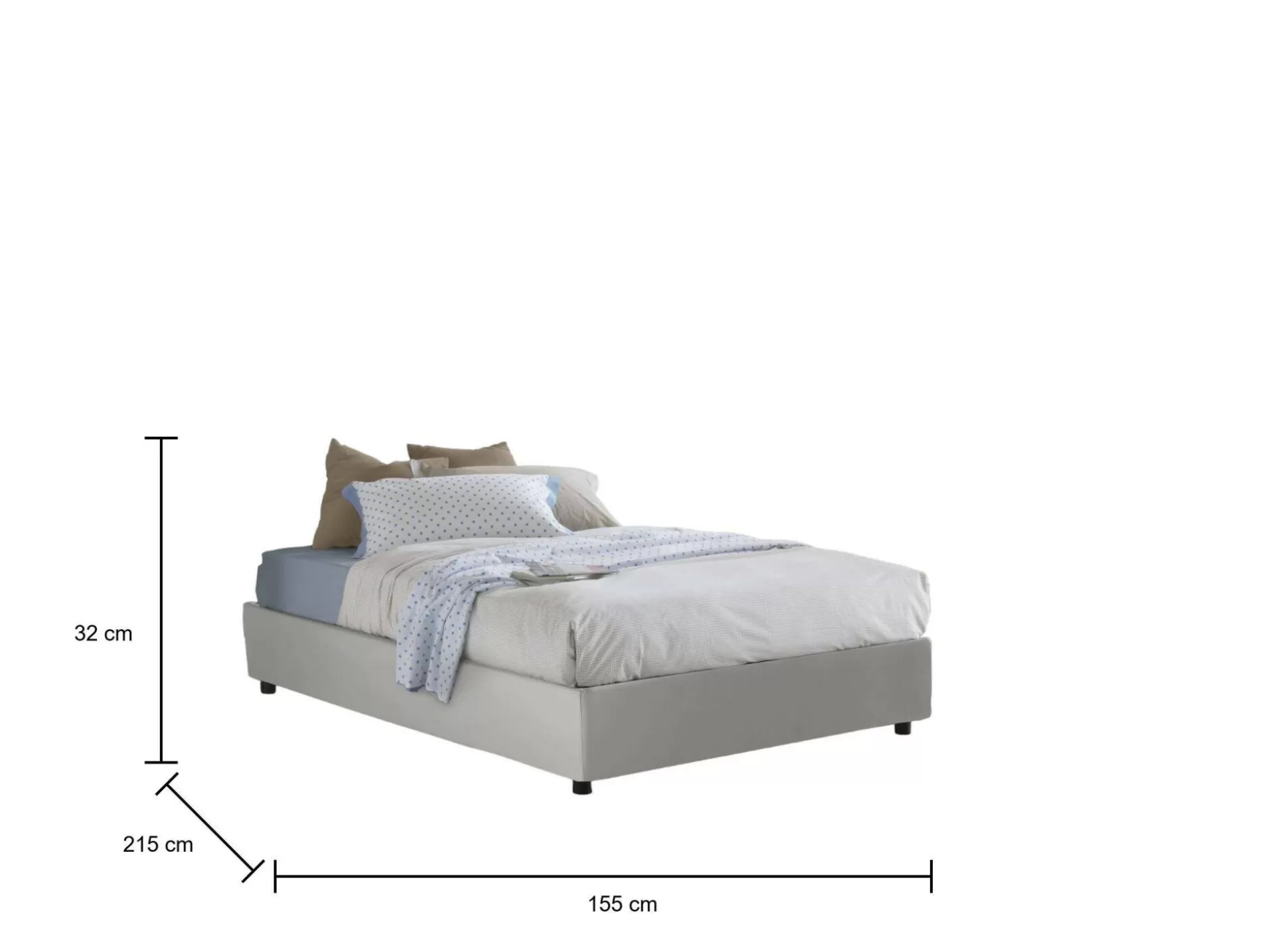 Dmora Letti Alla Francese<Letto alla francese Osanna, adatto per materasso Cm 140x200,