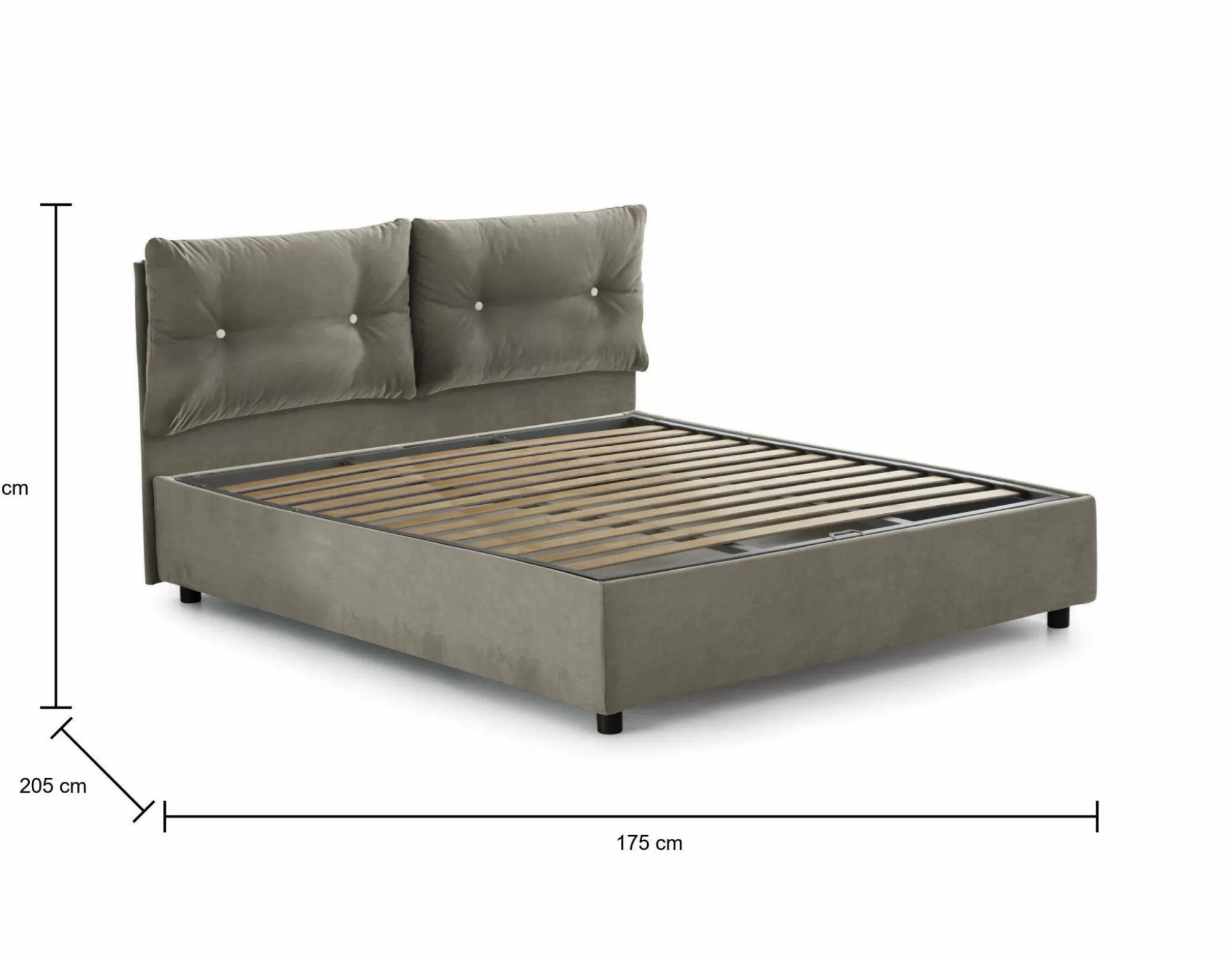 Dmora Letti Matrimoniali<Letto matrimoniale Abbaione, adatto per materasso Cm 160x190,
