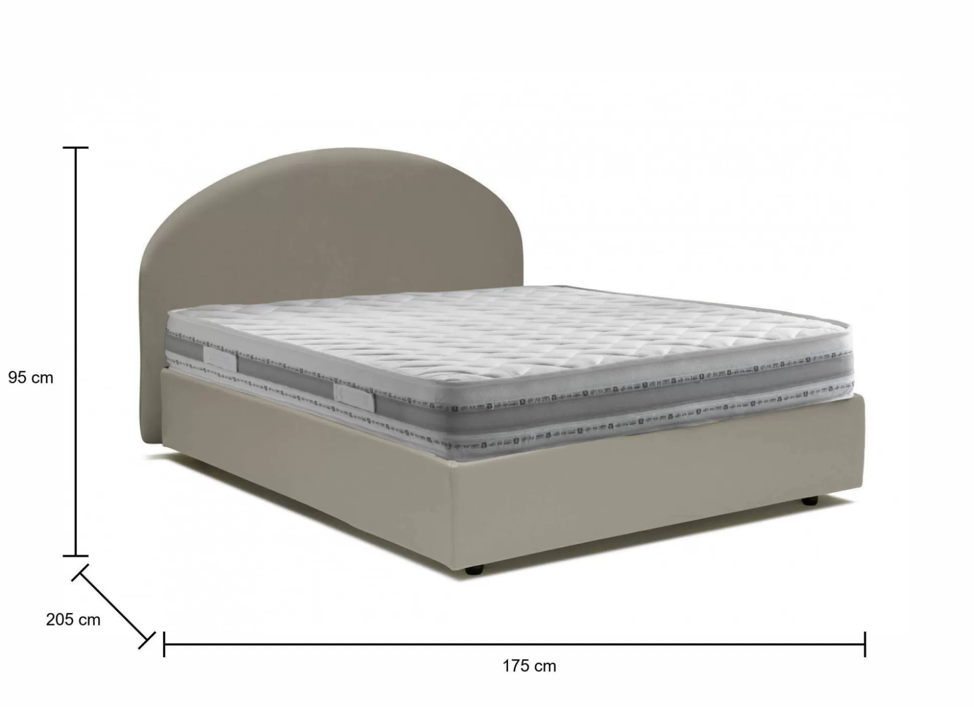 Dmora Letti Matrimoniali<Letto matrimoniale Adelfia, con materasso Cm 160x190 incluso,