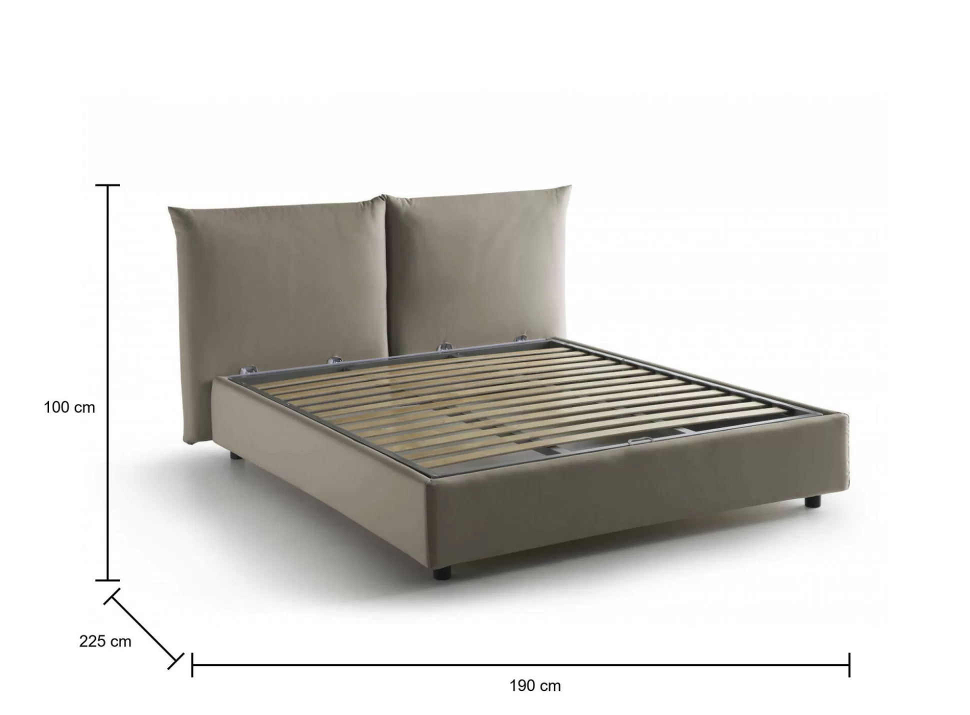 Dmora Letti Matrimoniali<Letto matrimoniale Aghineo, adatto per materasso Cm 160x200,