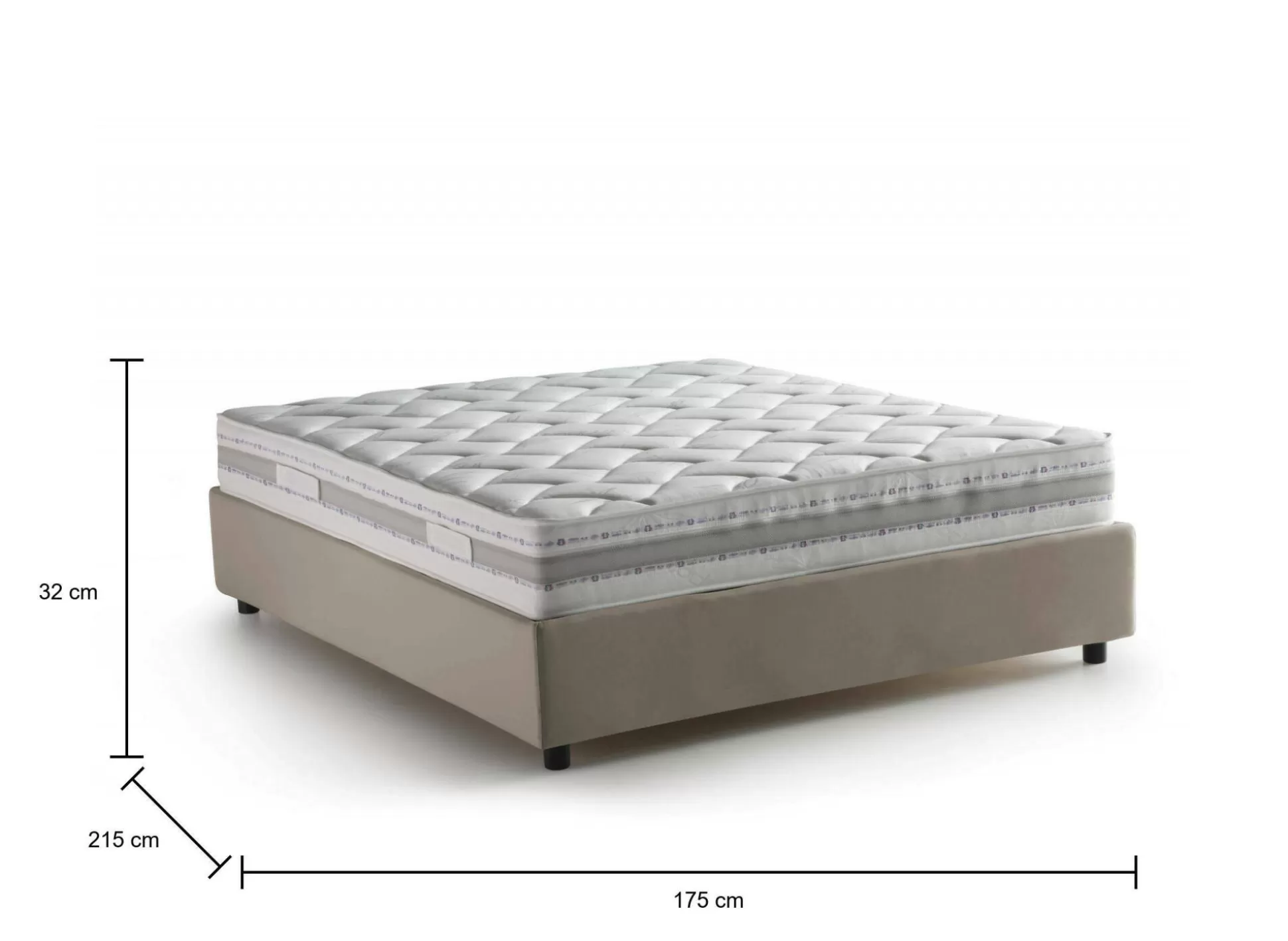 Dmora Letti Matrimoniali<Letto matrimoniale Alessander, con materasso Cm 160x200 incluso,