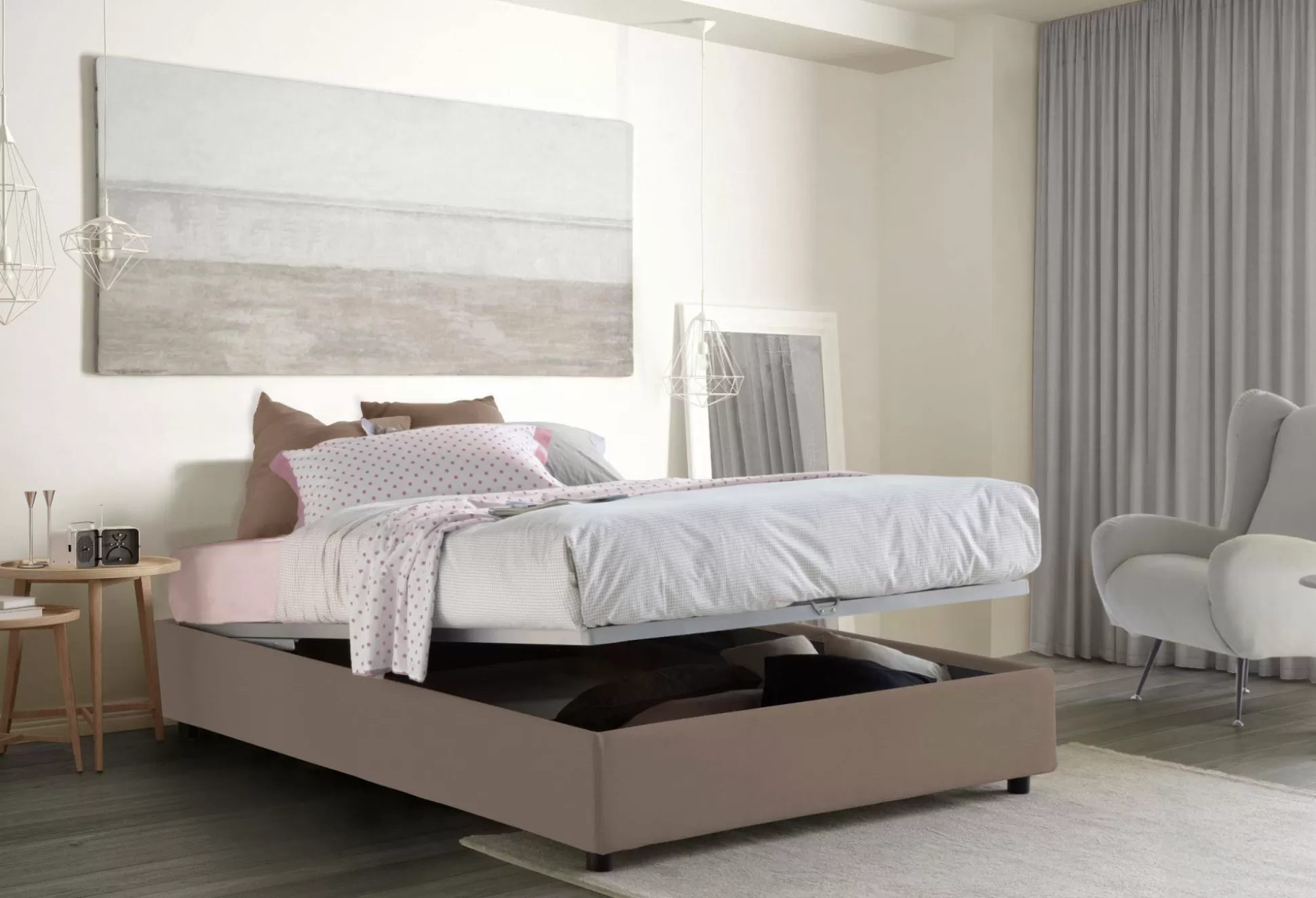 Dmora Letti Matrimoniali<Letto matrimoniale Alessander, con materasso Cm 160x200 incluso,