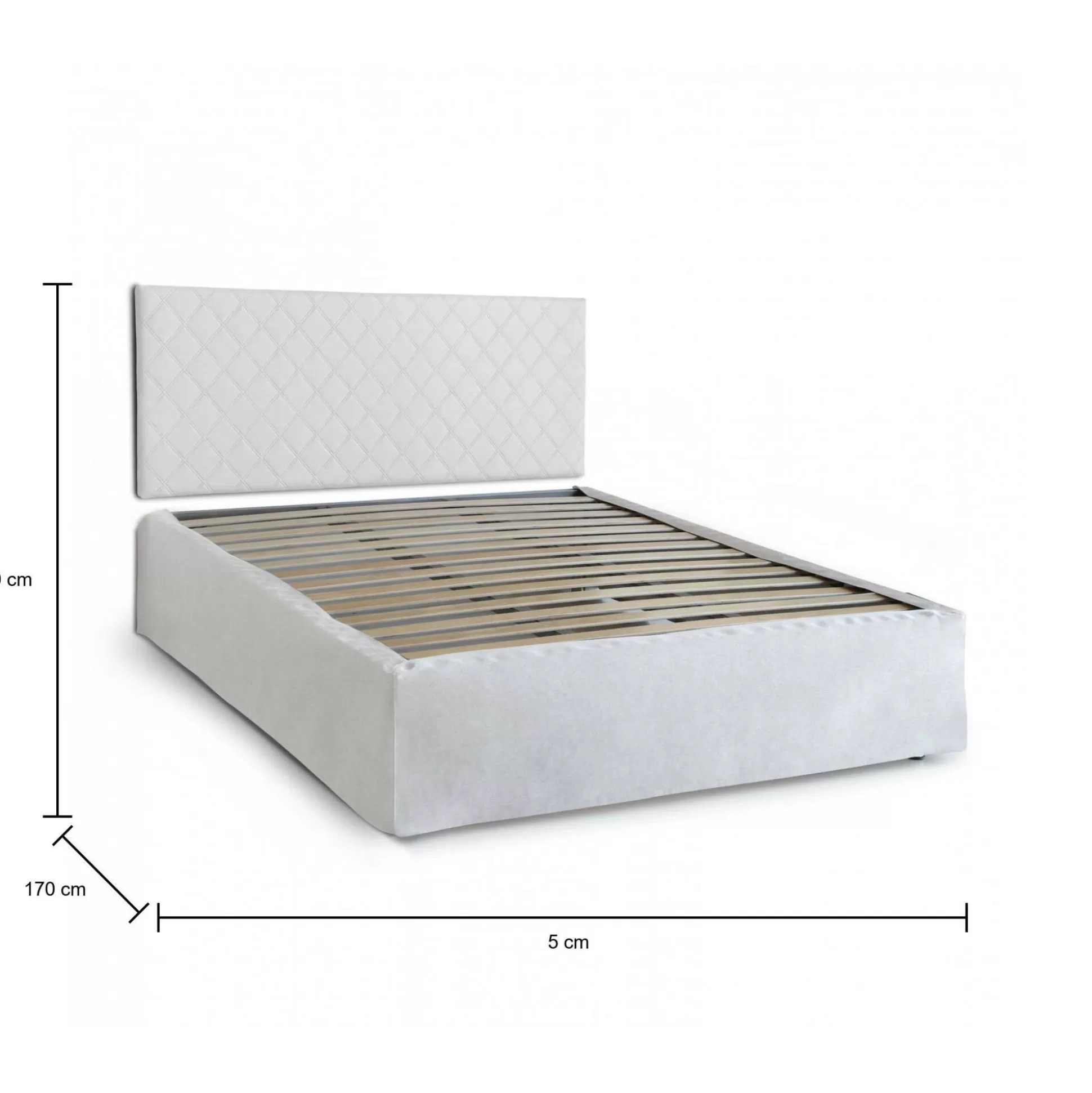 Dmora Letti Matrimoniali<Letto matrimoniale Alfredo, adatta a materasso da Cm 160x190,