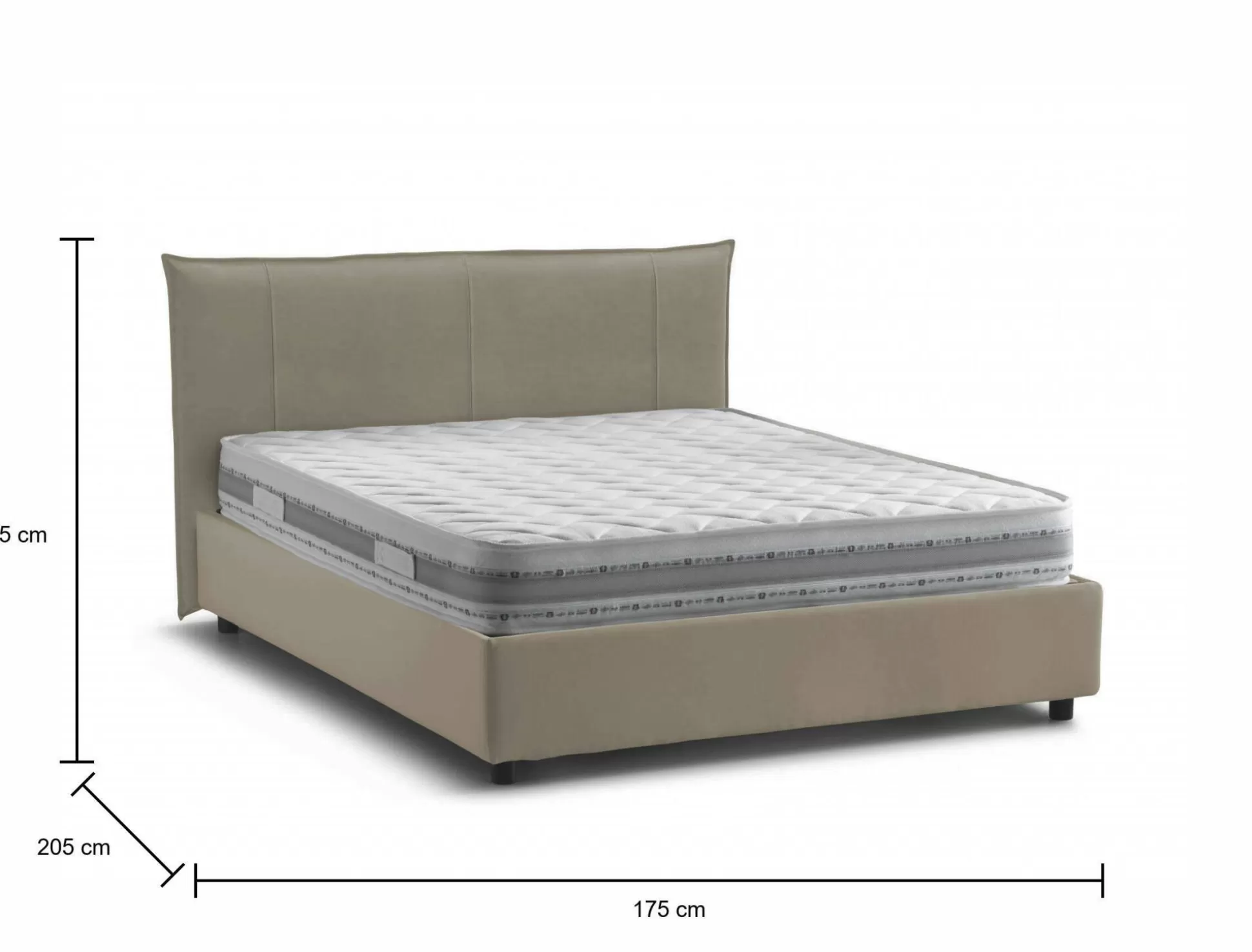 Dmora Letti Matrimoniali<Letto matrimoniale Almond, con materasso 160x190 Cm incluso,