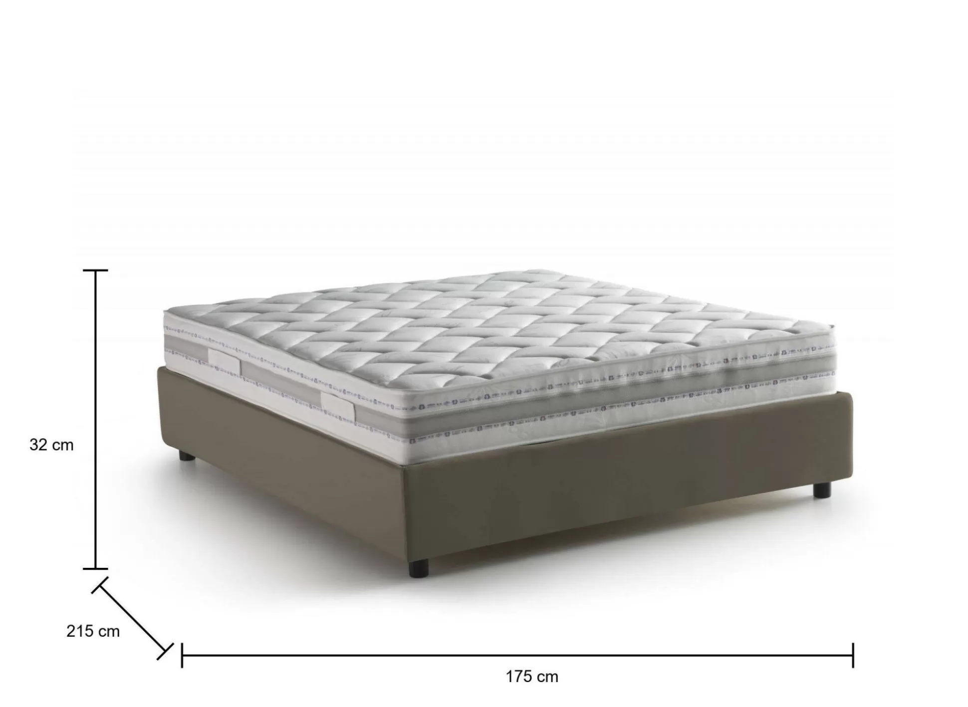 Dmora Letti Matrimoniali<Letto matrimoniale Aluin, con materasso Cm 160x200 incluso,