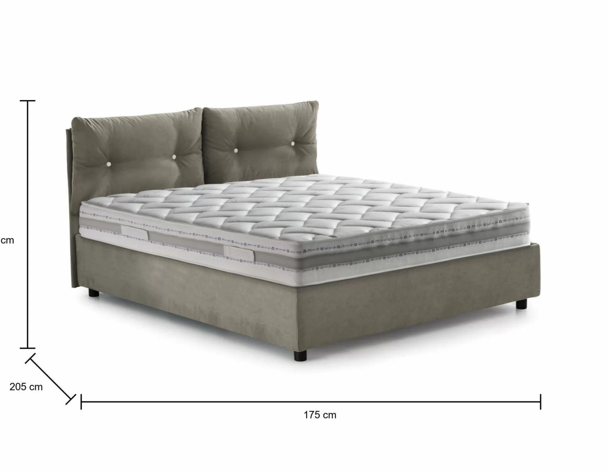 Dmora Letti Matrimoniali<Letto matrimoniale Andrealo, con materasso Cm 160x190 incluso,