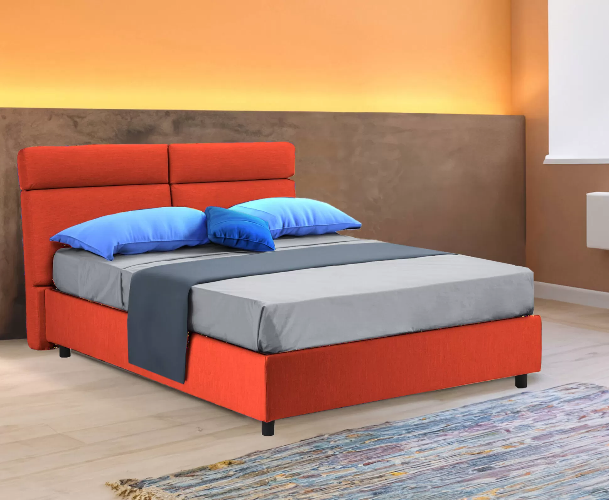 Dmora Letti Matrimoniali<Letto matrimoniale Ator, Adatto a materasso Cm 160x200,