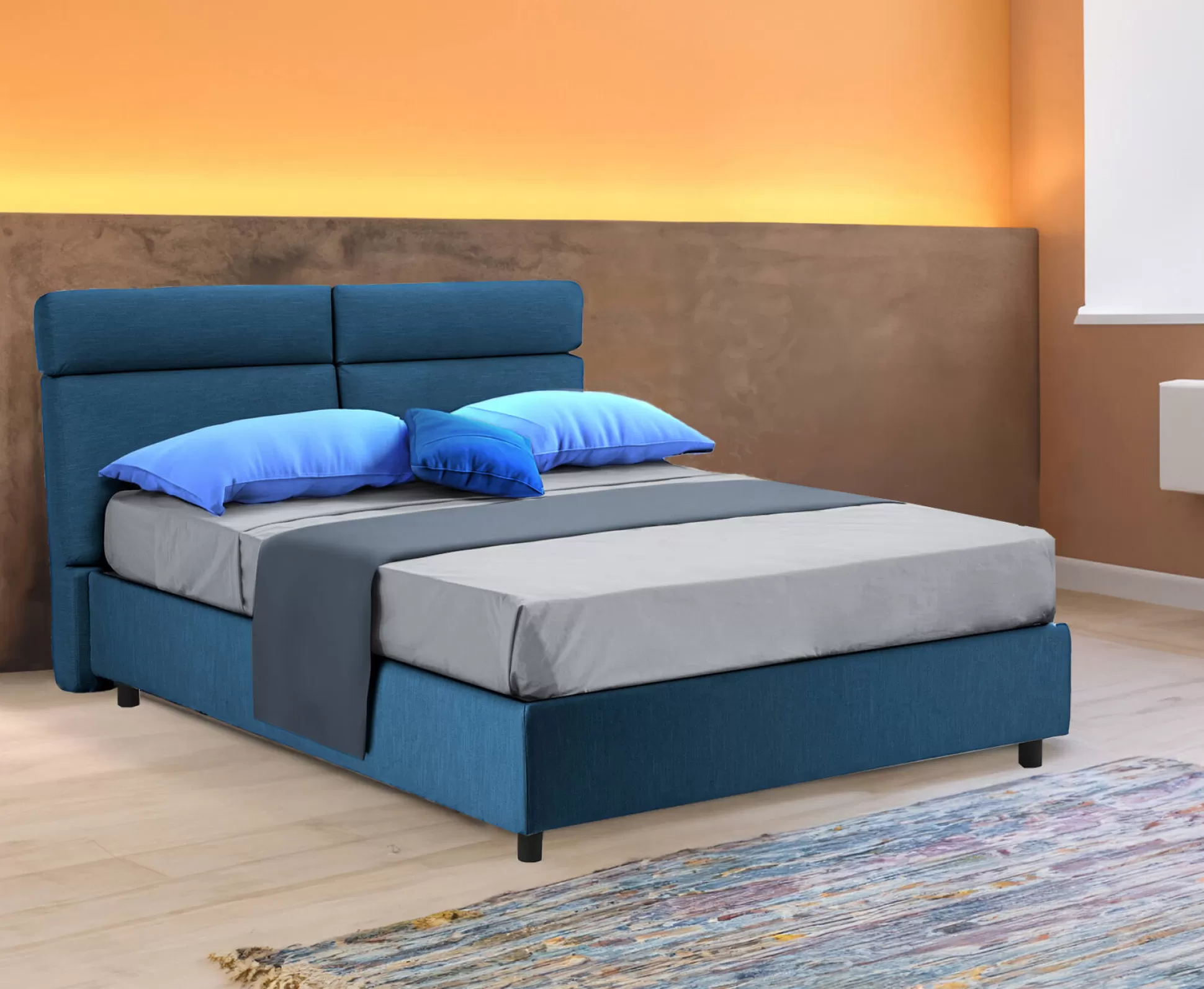Dmora Letti Matrimoniali<Letto matrimoniale Ator, Adatto a materasso Cm 160x200,
