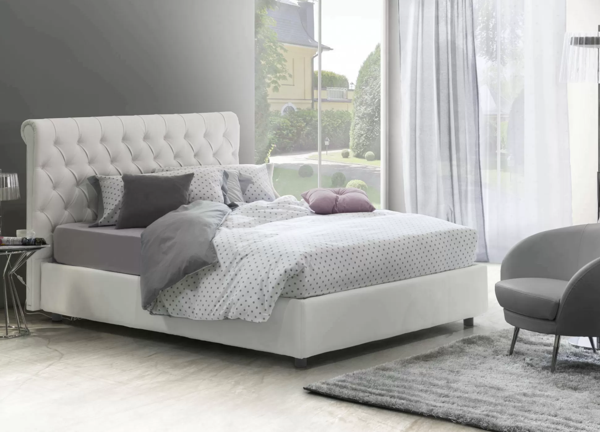 Dmora Letti Matrimoniali<Letto matrimoniale Dbeca, , adatto a materasso da 160x190 cm