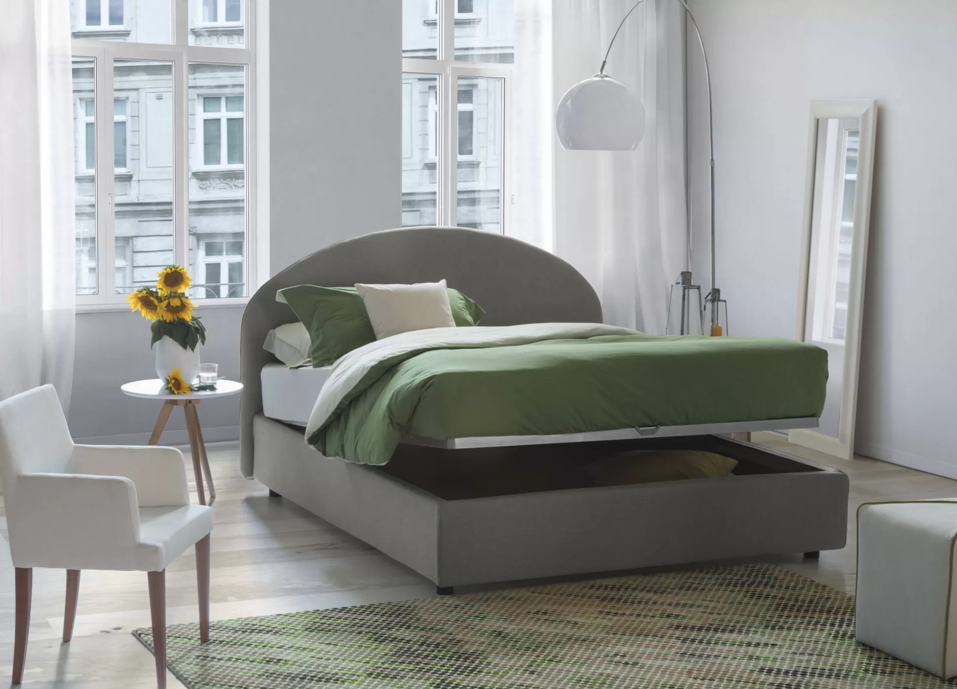 Dmora Letti Matrimoniali<Letto matrimoniale Fiorella, adatto per materasso Cm 160x200,