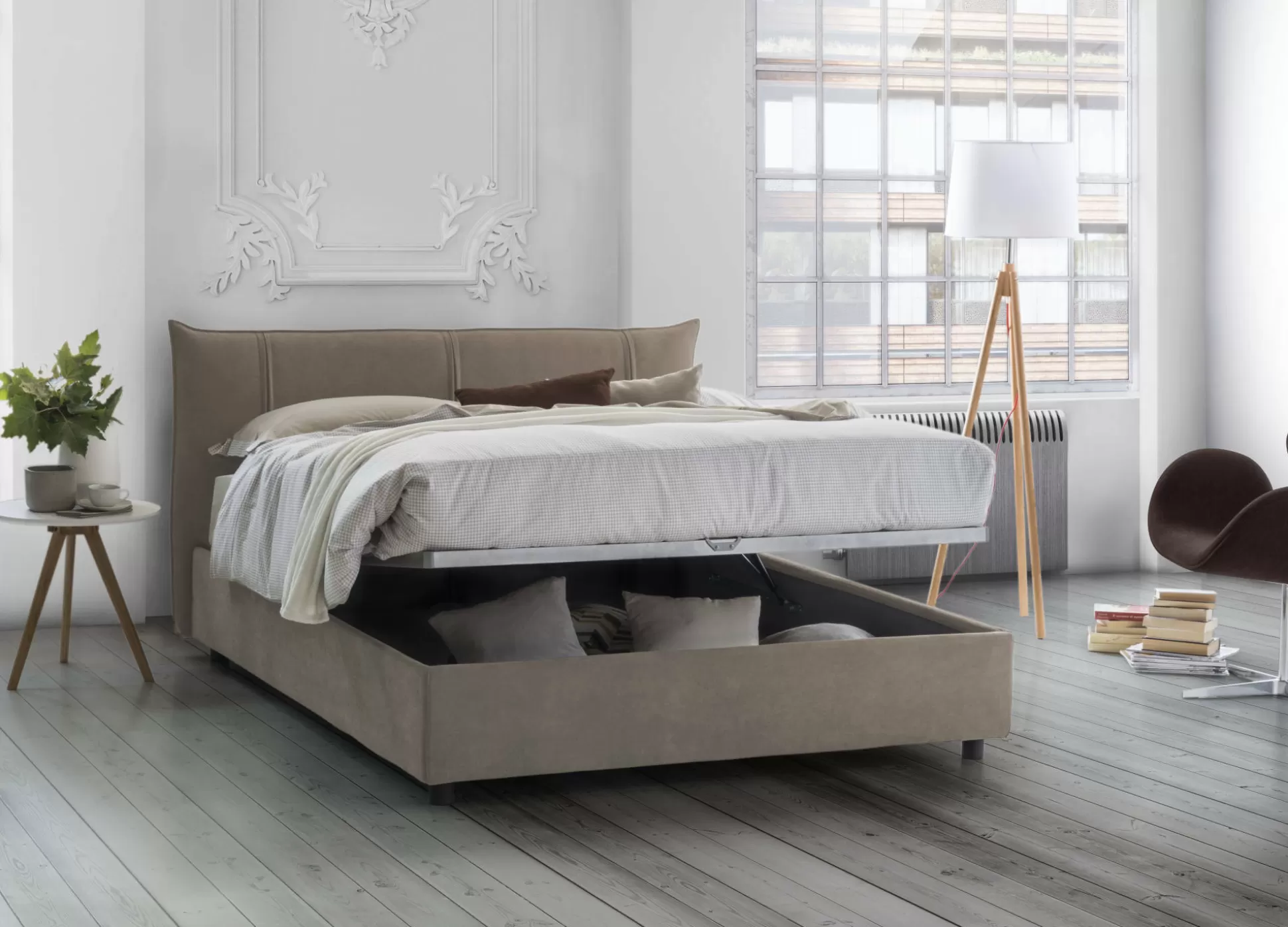 Dmora Letti Matrimoniali<Letto matrimoniale Geras, con materasso Cm 160x200 incluso,
